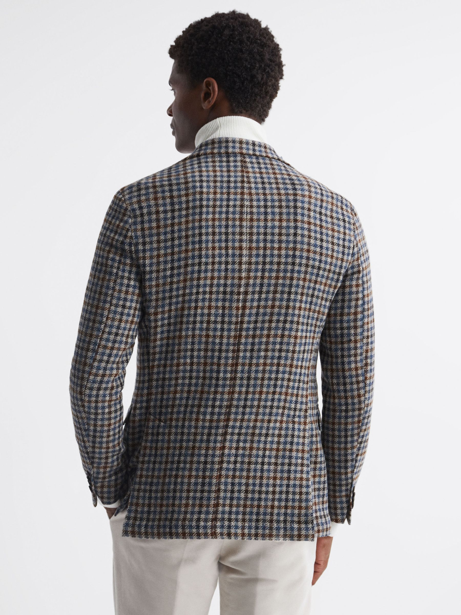 Oscar Jacobson Wool Single Breasted Blazer in Blue Moon - Image 5 of 8