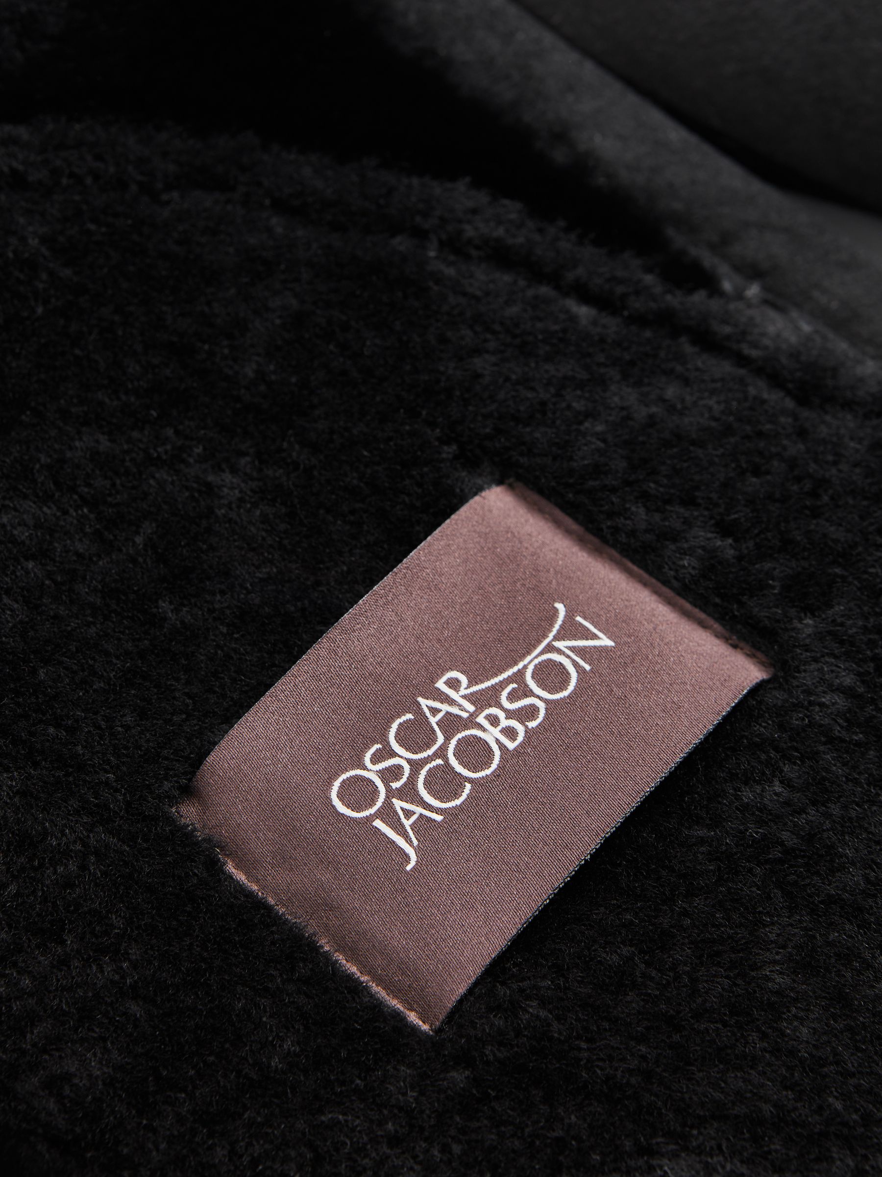 Oscar Jacobson Suede Lined Coat in Black - Image 7 of 7
