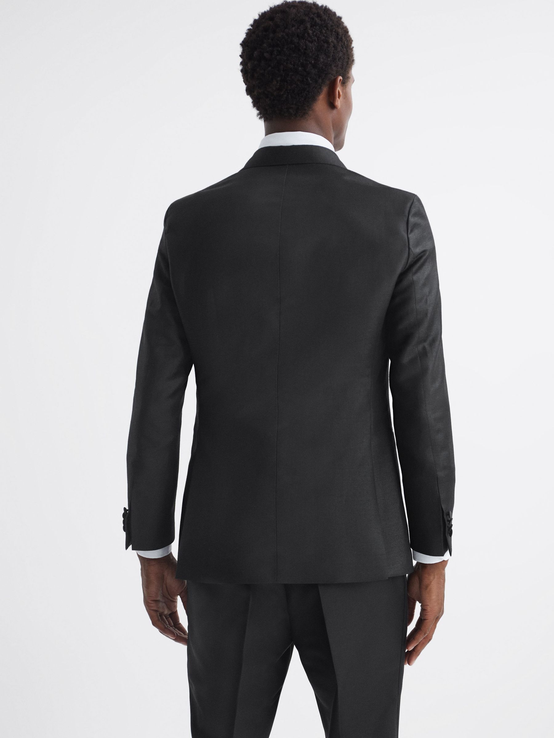 Plain Oscar Jacobson Double Breasted Blazer in Black - Image 5 of 8