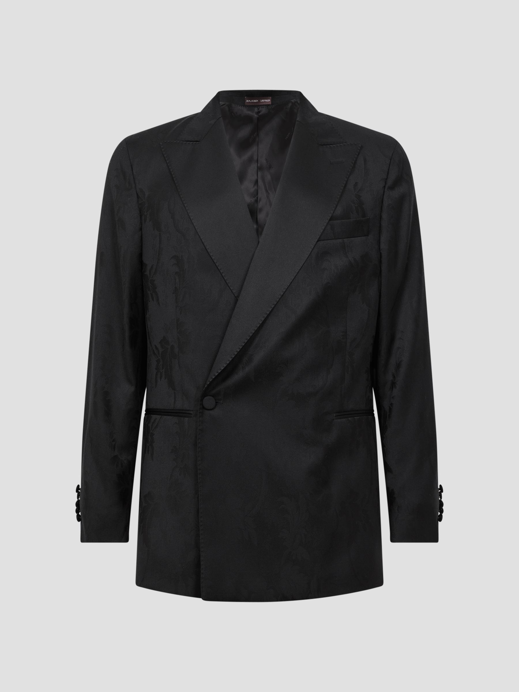 Jacquard Oscar Jacobson Double Breasted Blazer in Black - Image 2 of 9