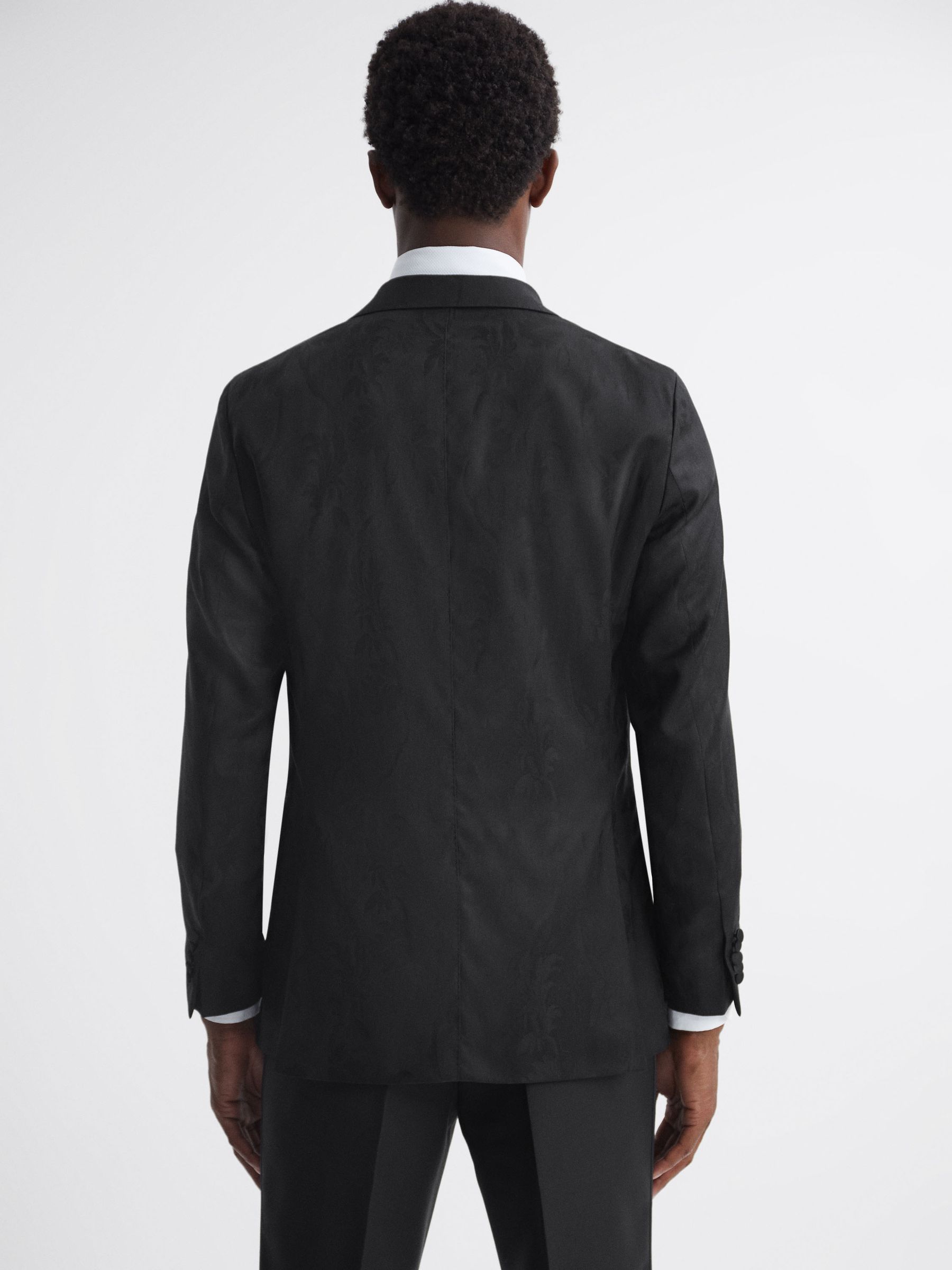 Jacquard Oscar Jacobson Double Breasted Blazer in Black - Image 5 of 9