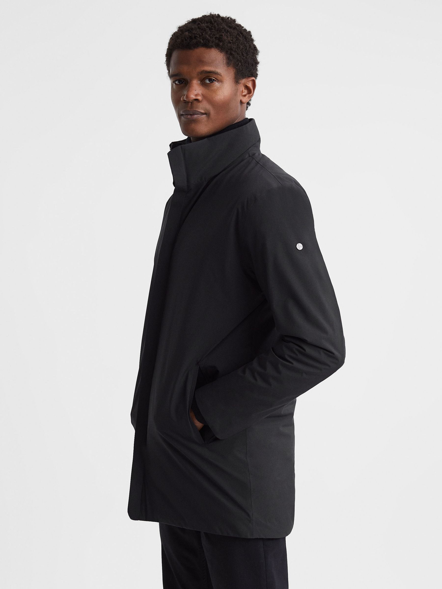 Scandinavian Edition Mid-Length Coat in Onyx Black - Image 1 of 6