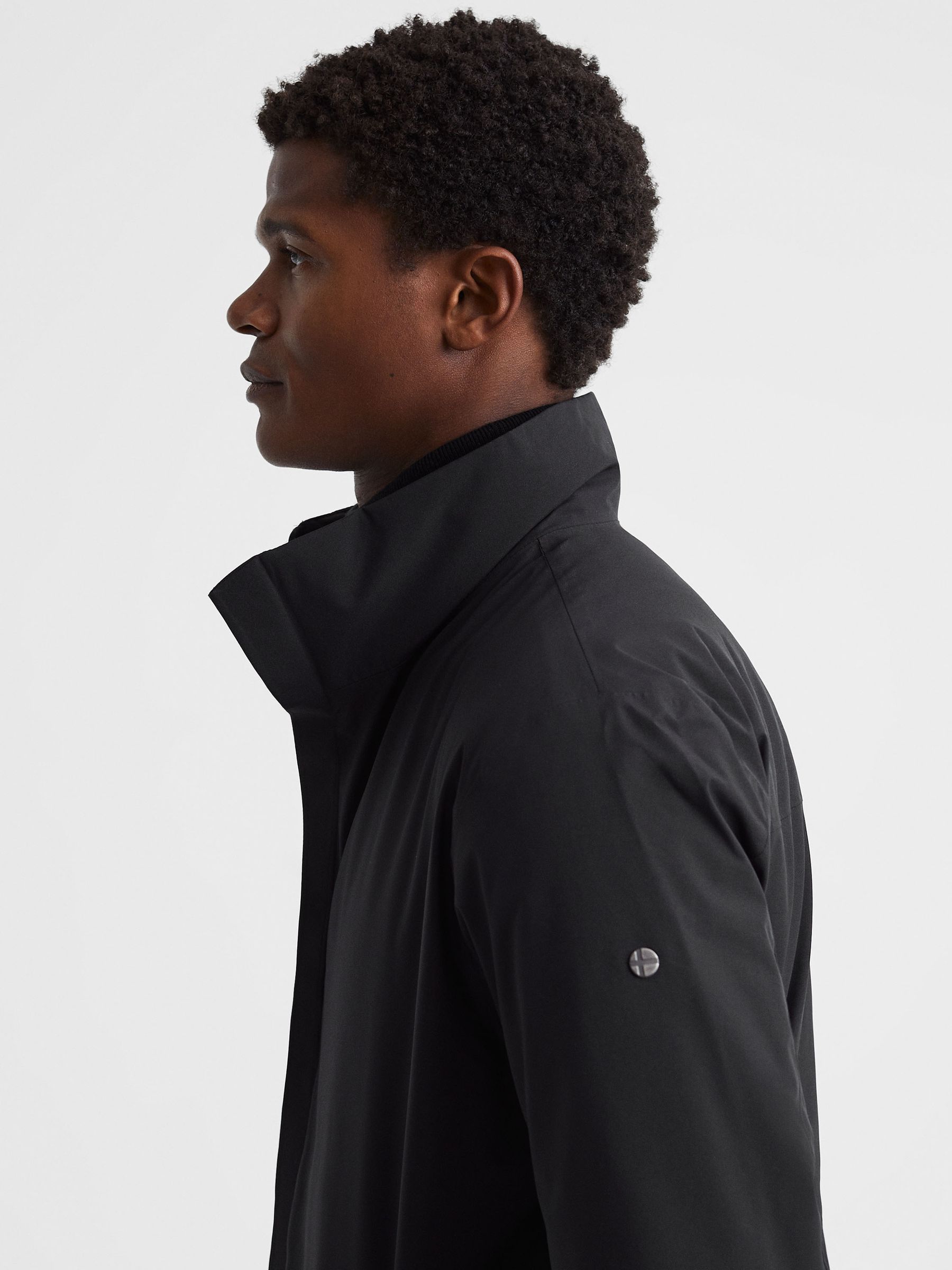 Scandinavian Edition Mid-Length Coat in Onyx Black - Image 4 of 6