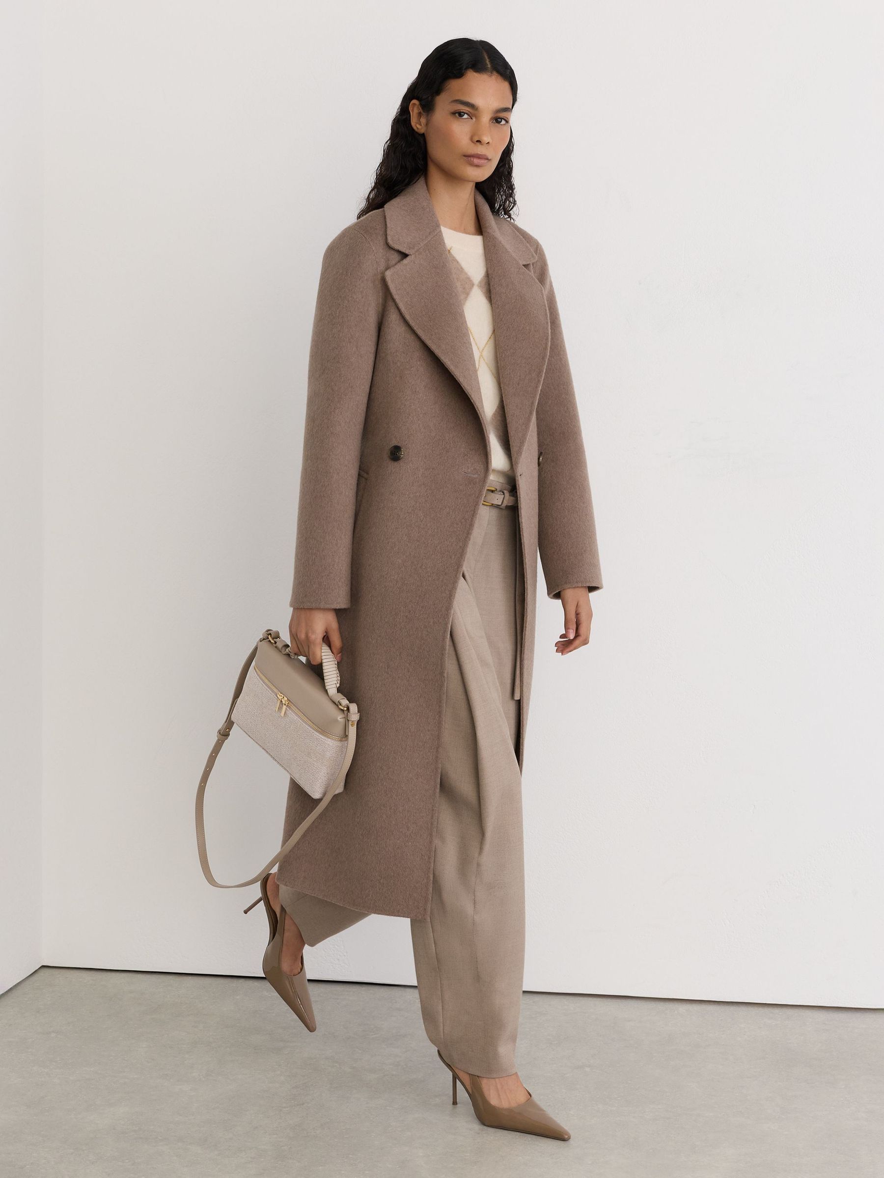 Leather and Woven Vanity Crossbody Bag in Neutral - Image 4 of 7