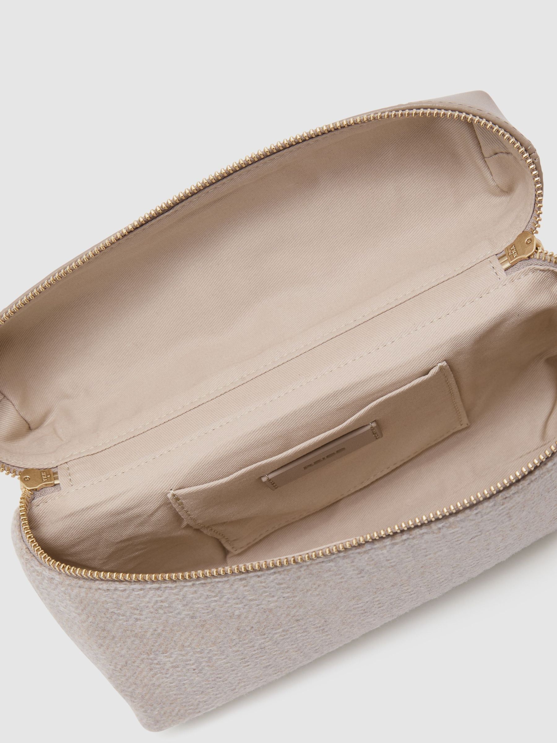 Leather and Woven Vanity Crossbody Bag in Neutral - Image 5 of 7