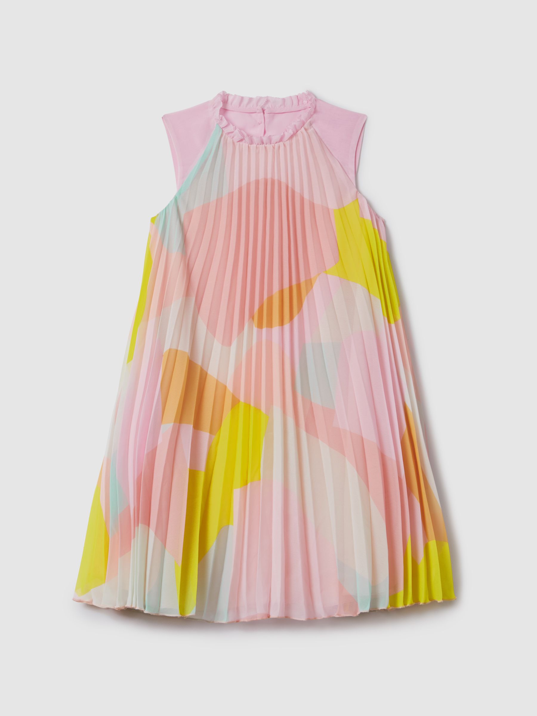 13-14 yrs Pleated Ruffle Dress in Multi - Image 2 of 7