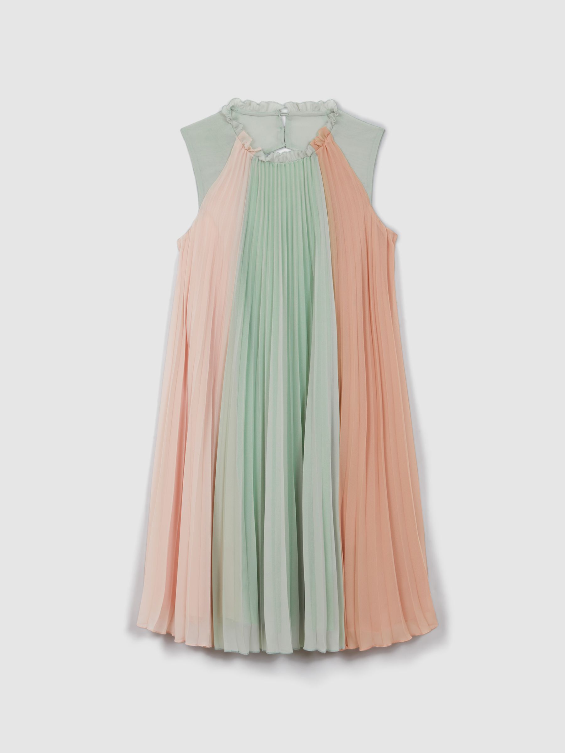 13-14 yrs Pleated Ruffle Dress in Pink - Image 2 of 6