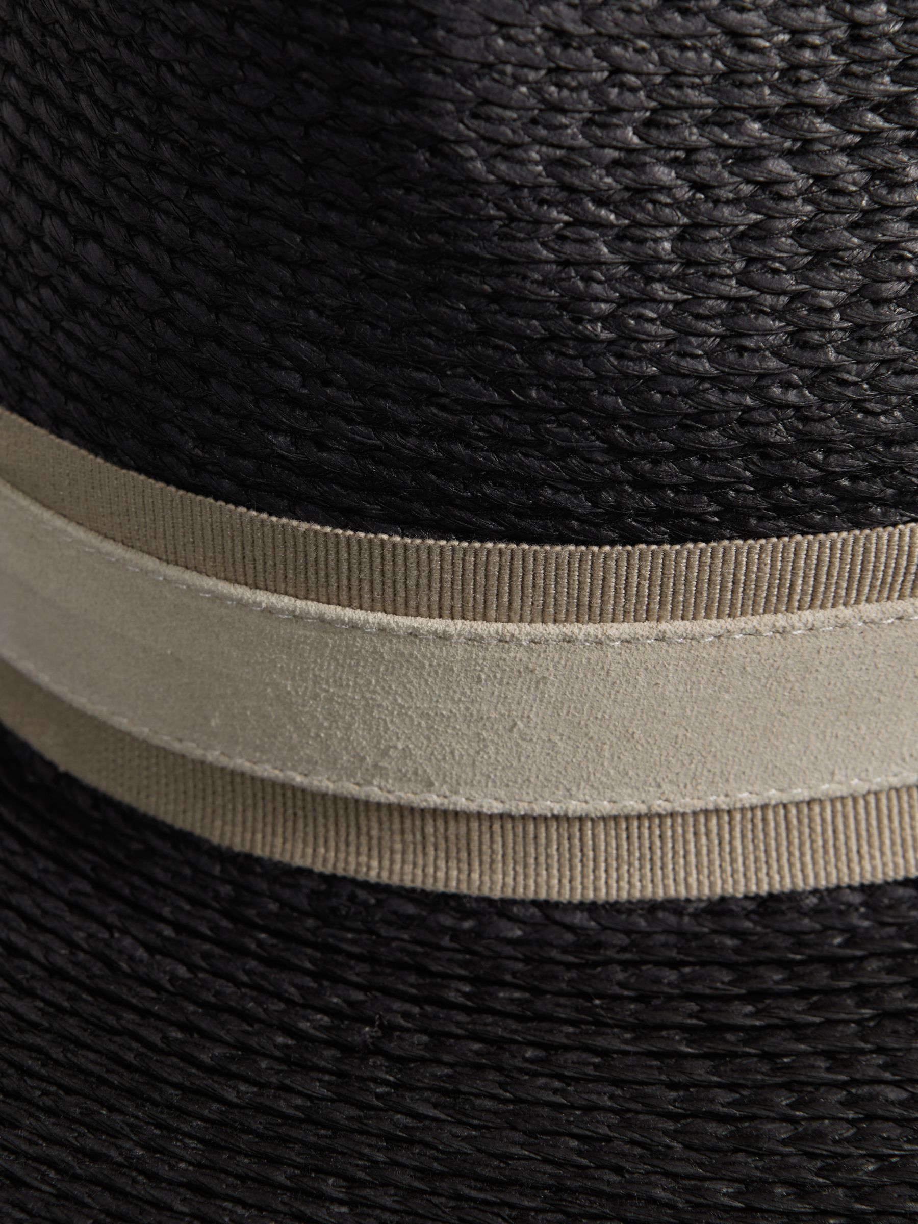 Raffia Wide Brim Sun Hat in Black - Image 4 of 4