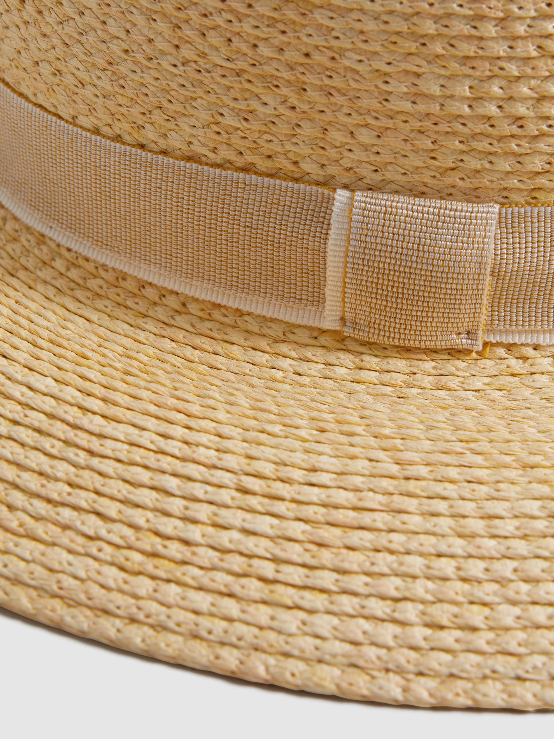 Raffia Short Brim Sun Hat in Natural - Image 4 of 4