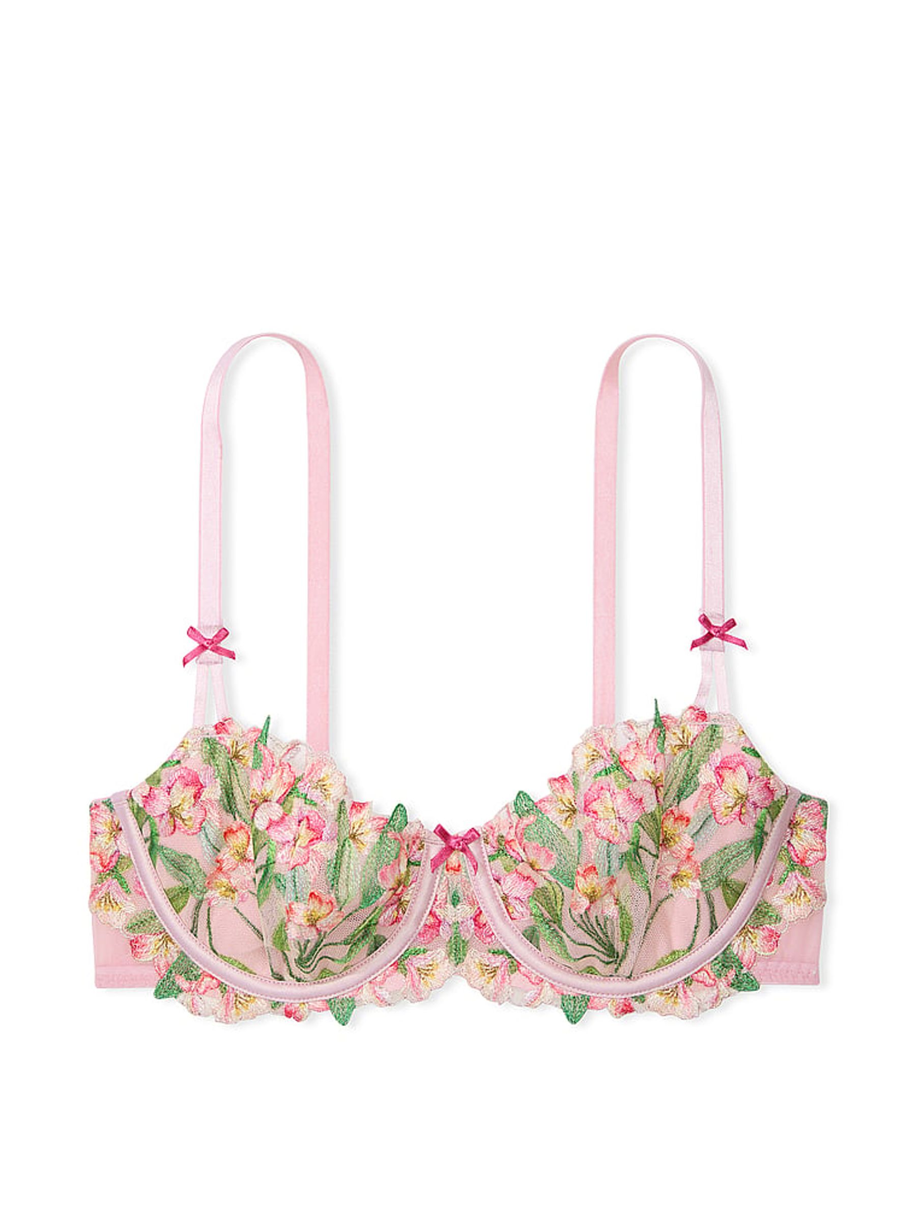 Pink Unlined Balcony Lily Embroidery Bra - Image 3 of 3
