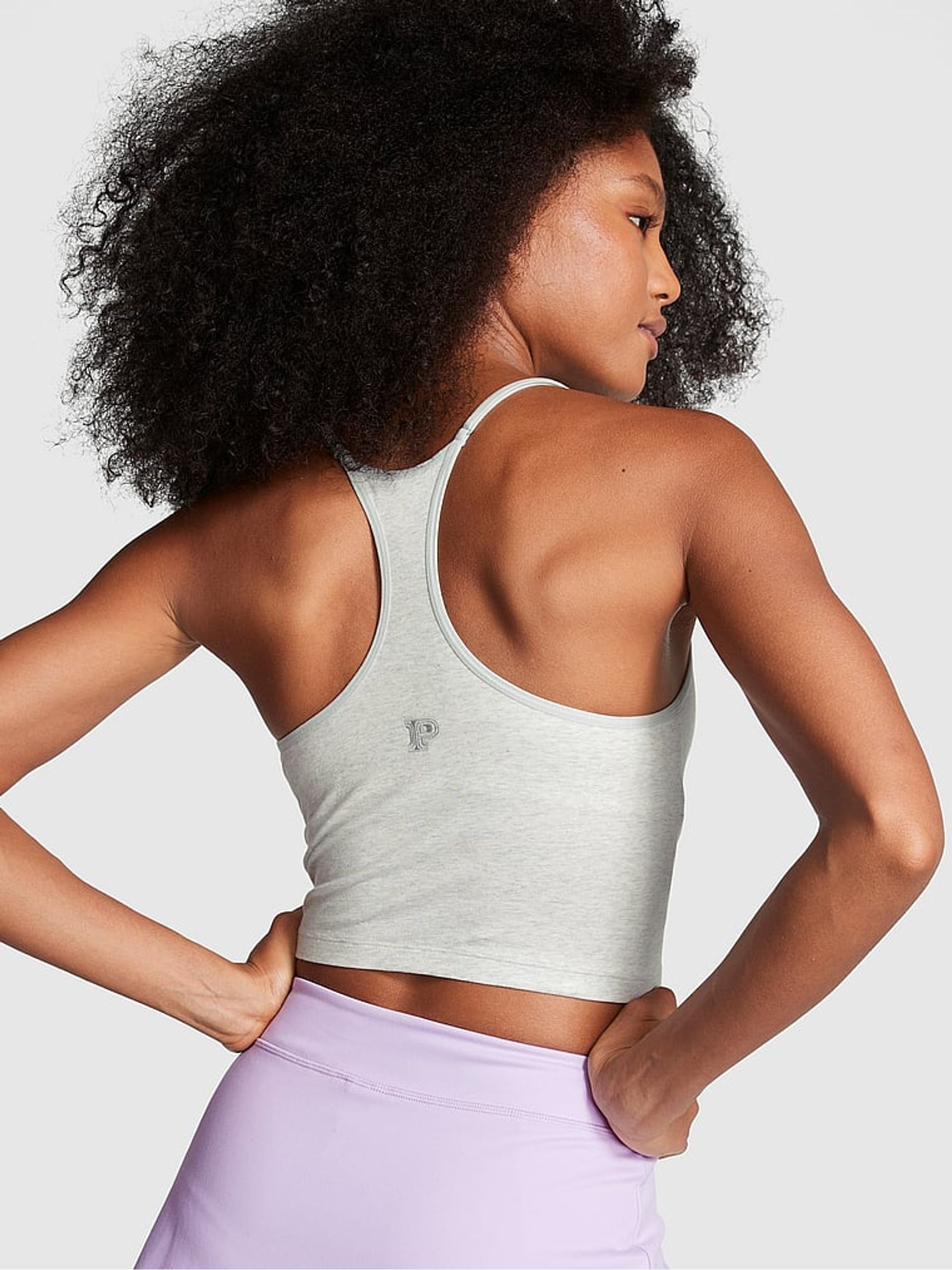 Heather Stone Grey Cotton Jersey Tank Top - Image 2 of 3