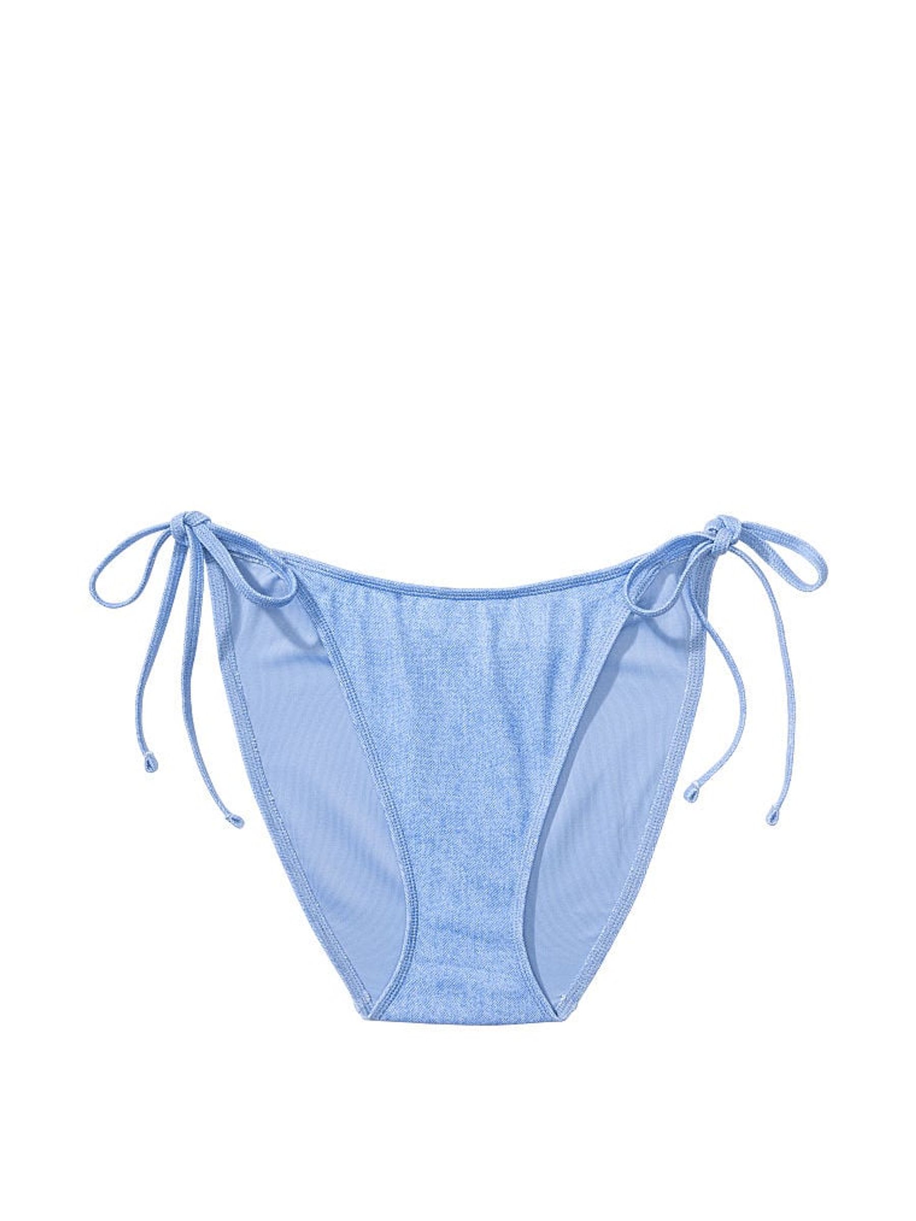 Denim Blue Tie Side High Leg Bikini Bottom - Image 3 of 3