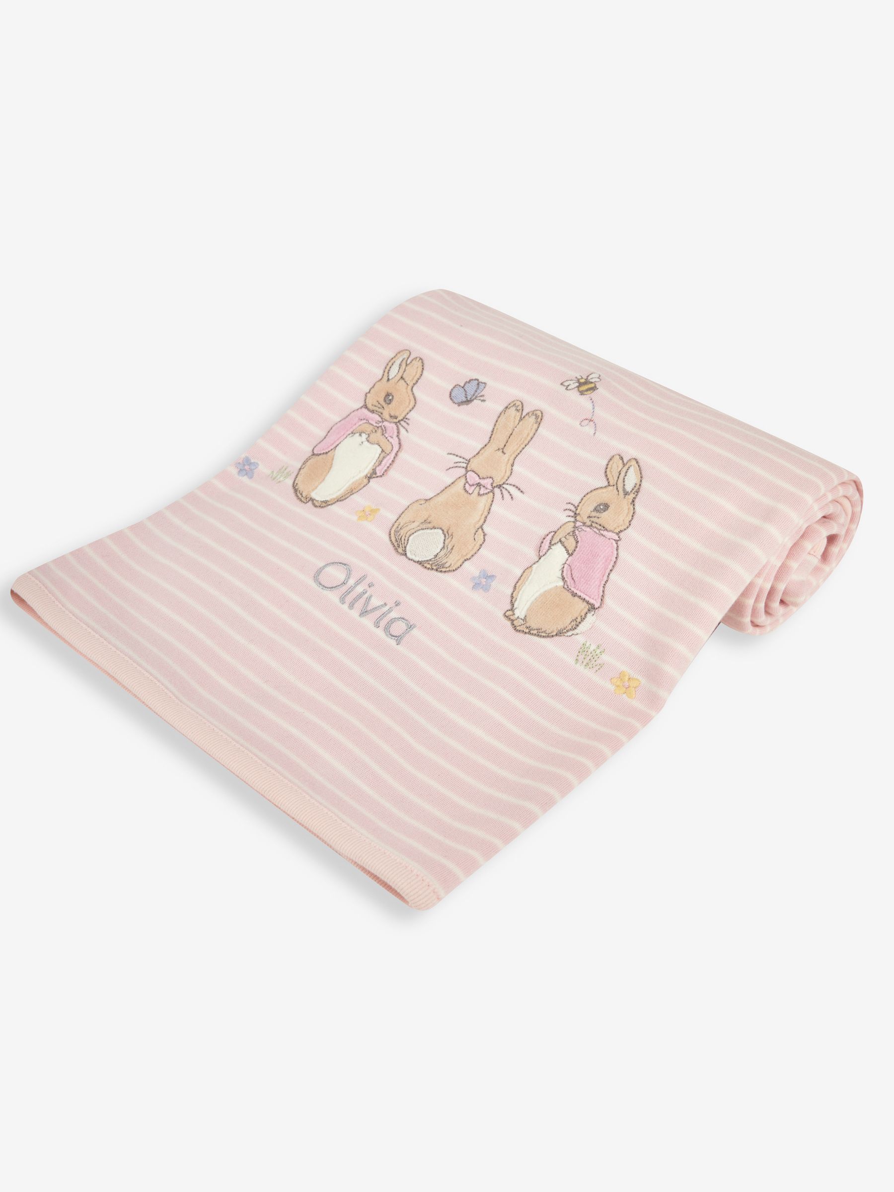 Personalised Flopsy Bunny Print Reversible Jersey Shawl - Image 1 of 5