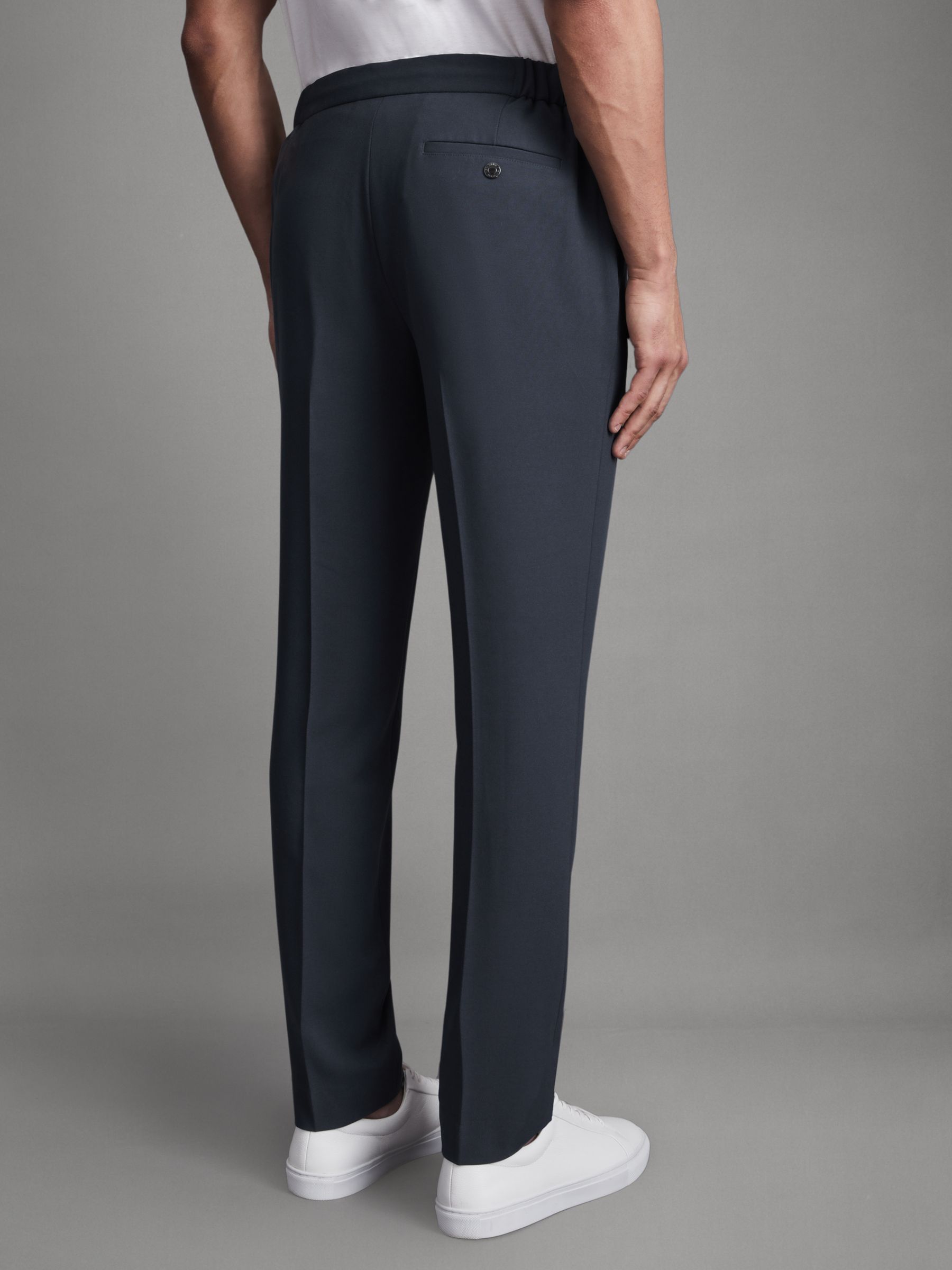 Slim-Fit Drawstring Trousers in Airforce Blue - Image 5 of 5
