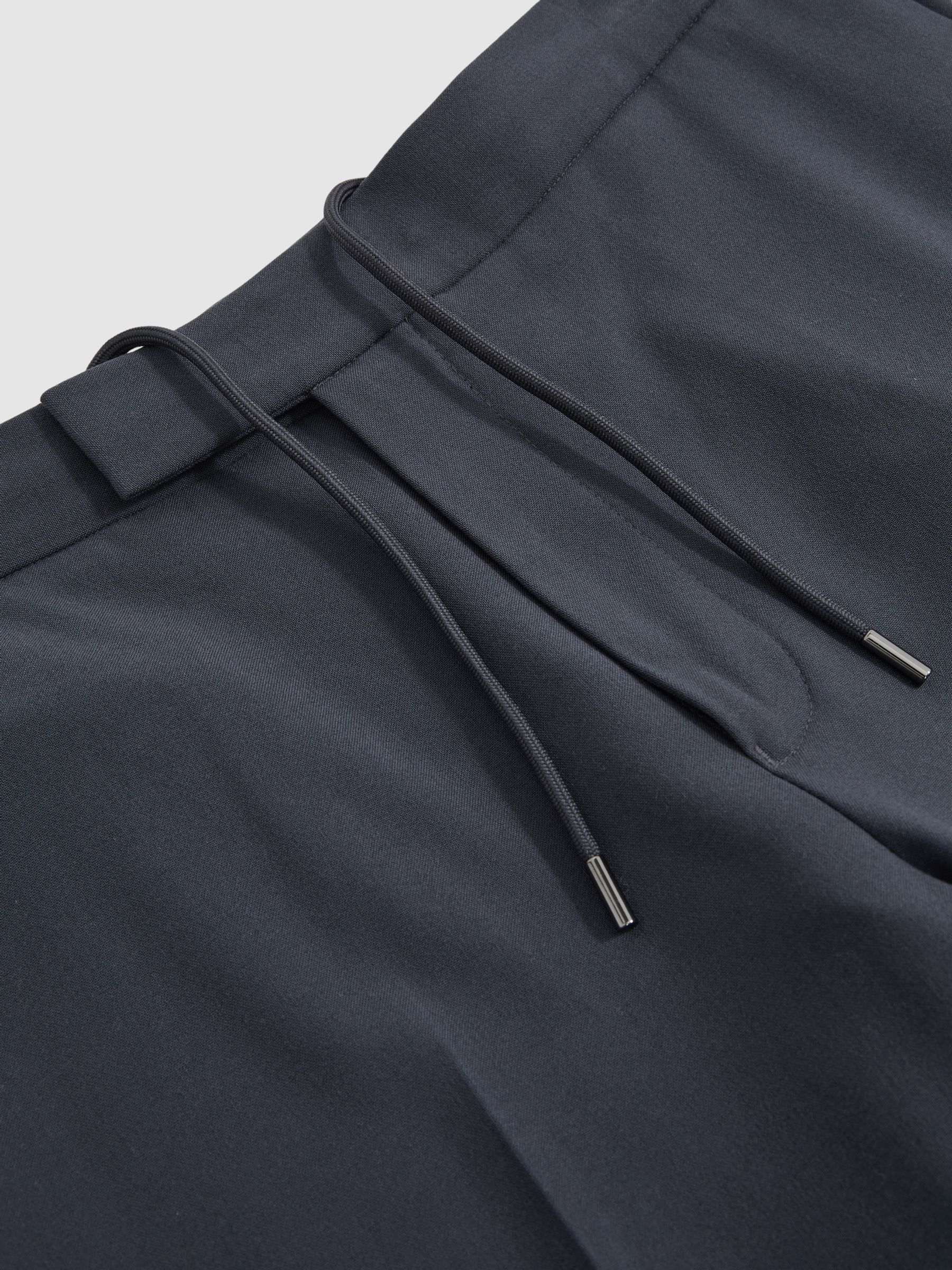 Slim-Fit Drawstring Trousers in Airforce Blue - Image 6 of 6