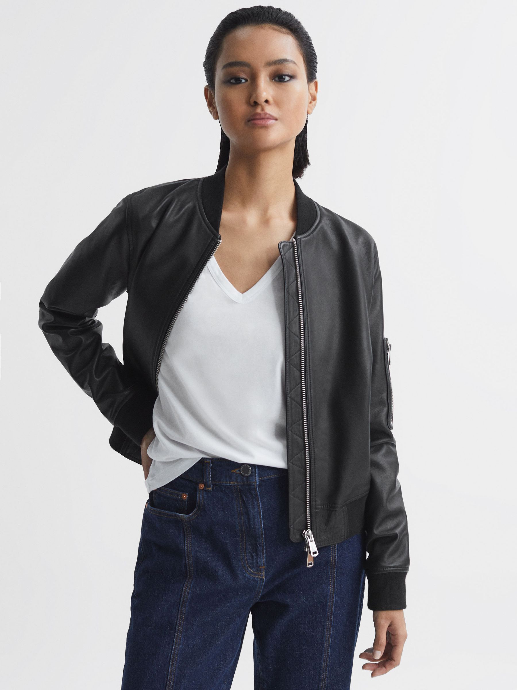 Cotton V-Neck T-Shirt in Ivory - Image 5 of 5