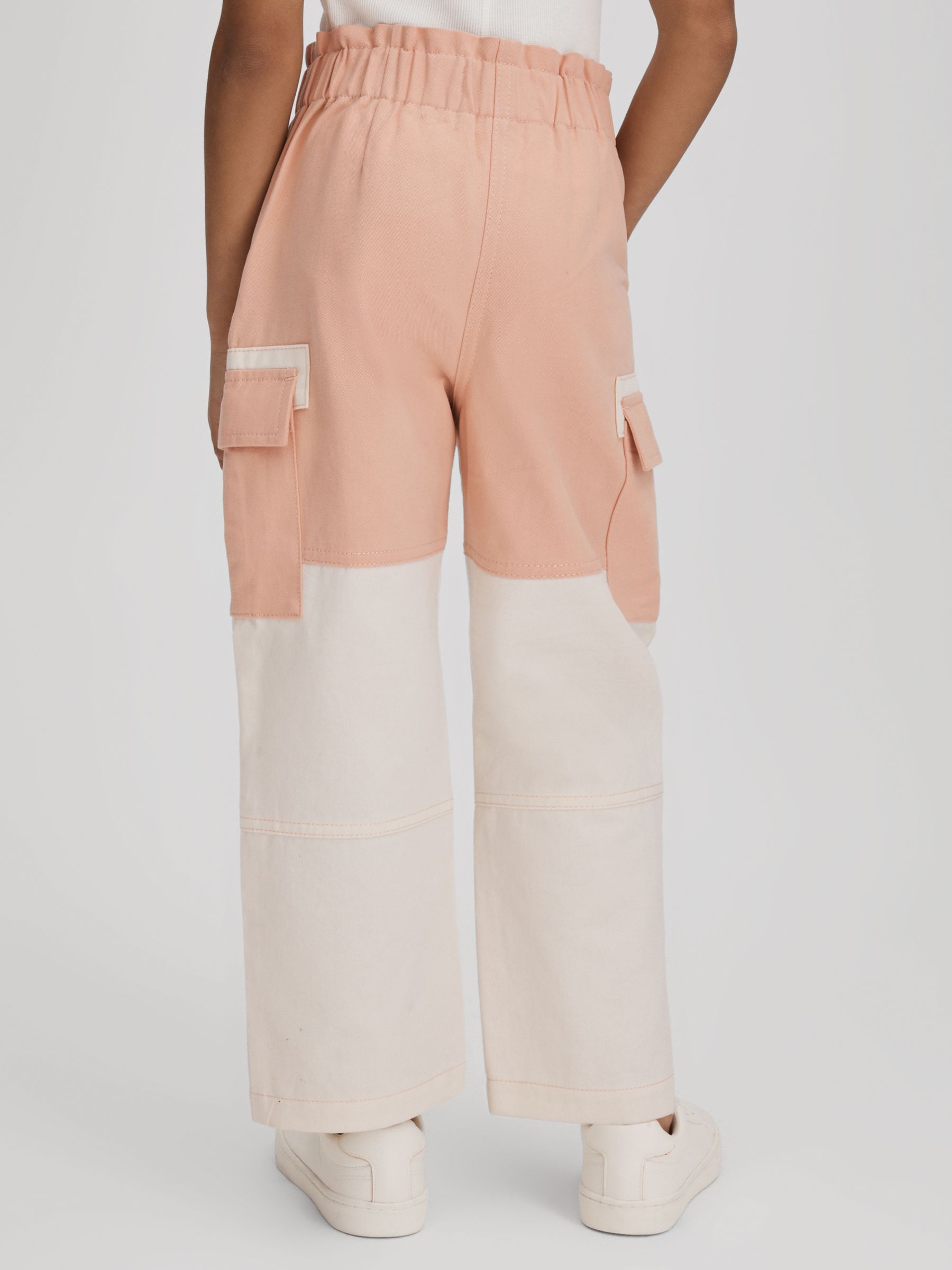 9-13 yrs Colourblock Elasticated Cargo Jeans in Pink - Image 5 of 6