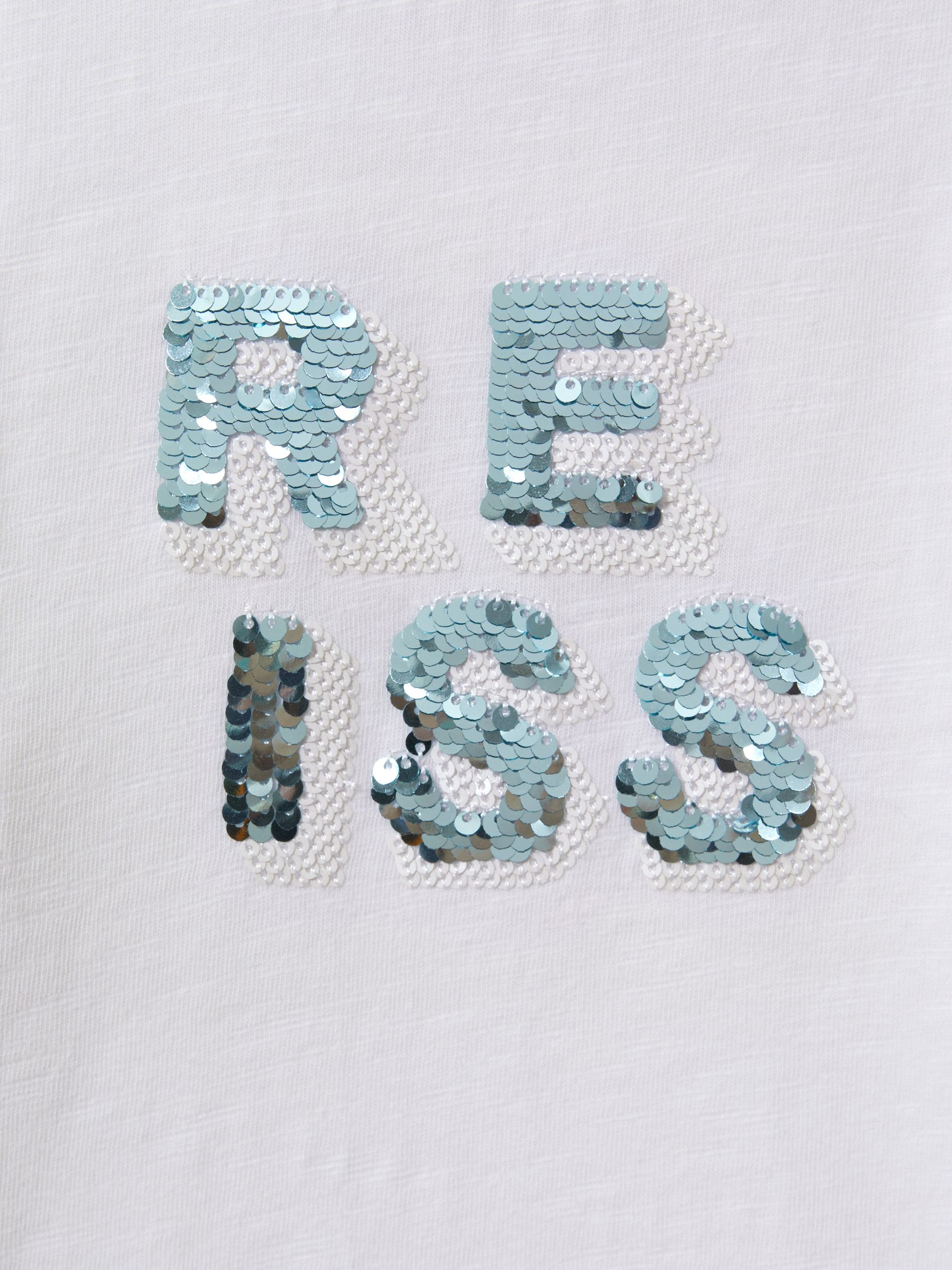 9-13 yrs Cotton Sequin Motif Top in White - Image 6 of 6