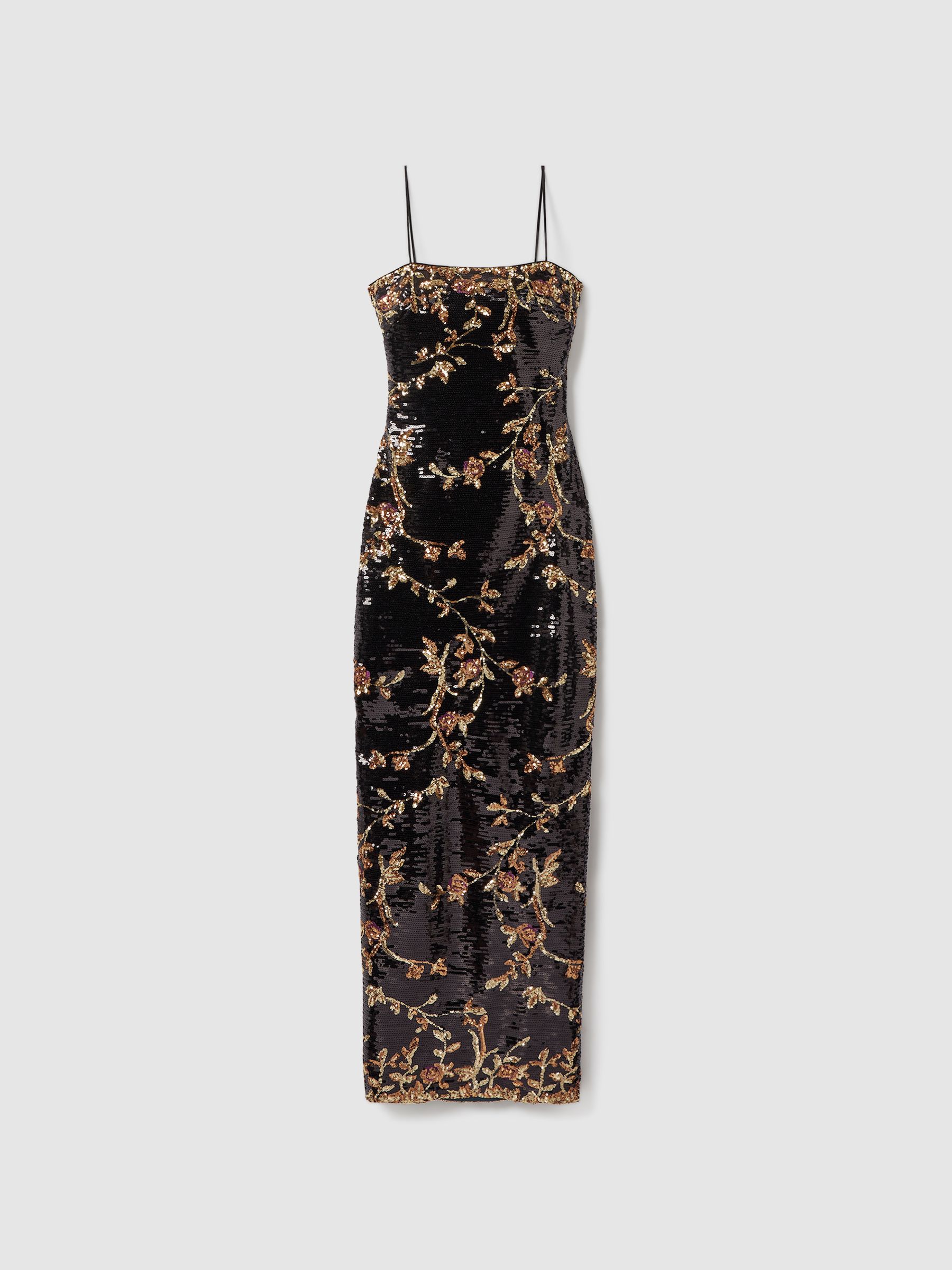 Halston Sequin Maxi Dress in Multi - Image 2 of 5