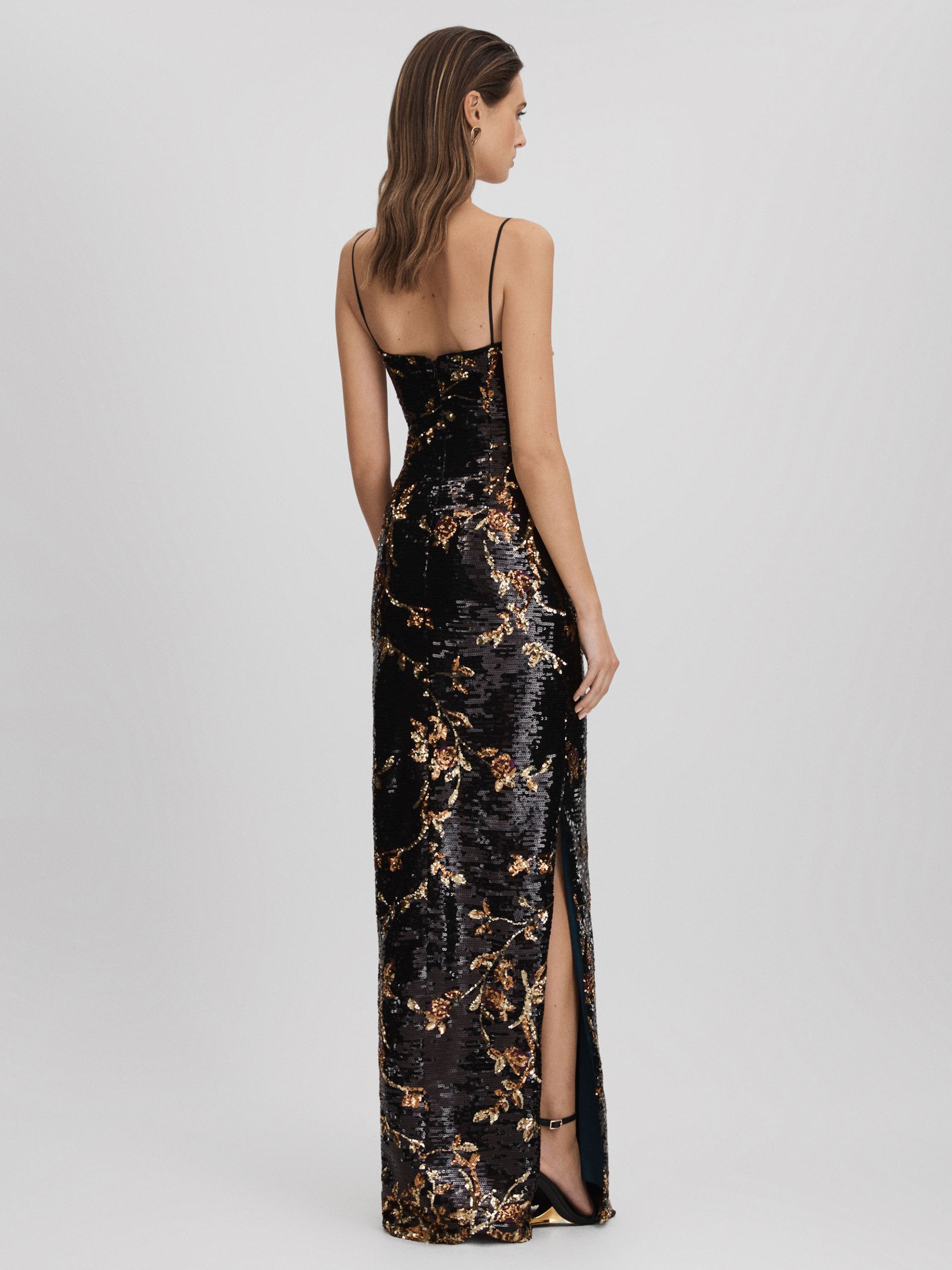Halston Sequin Maxi Dress in Multi - Image 4 of 5