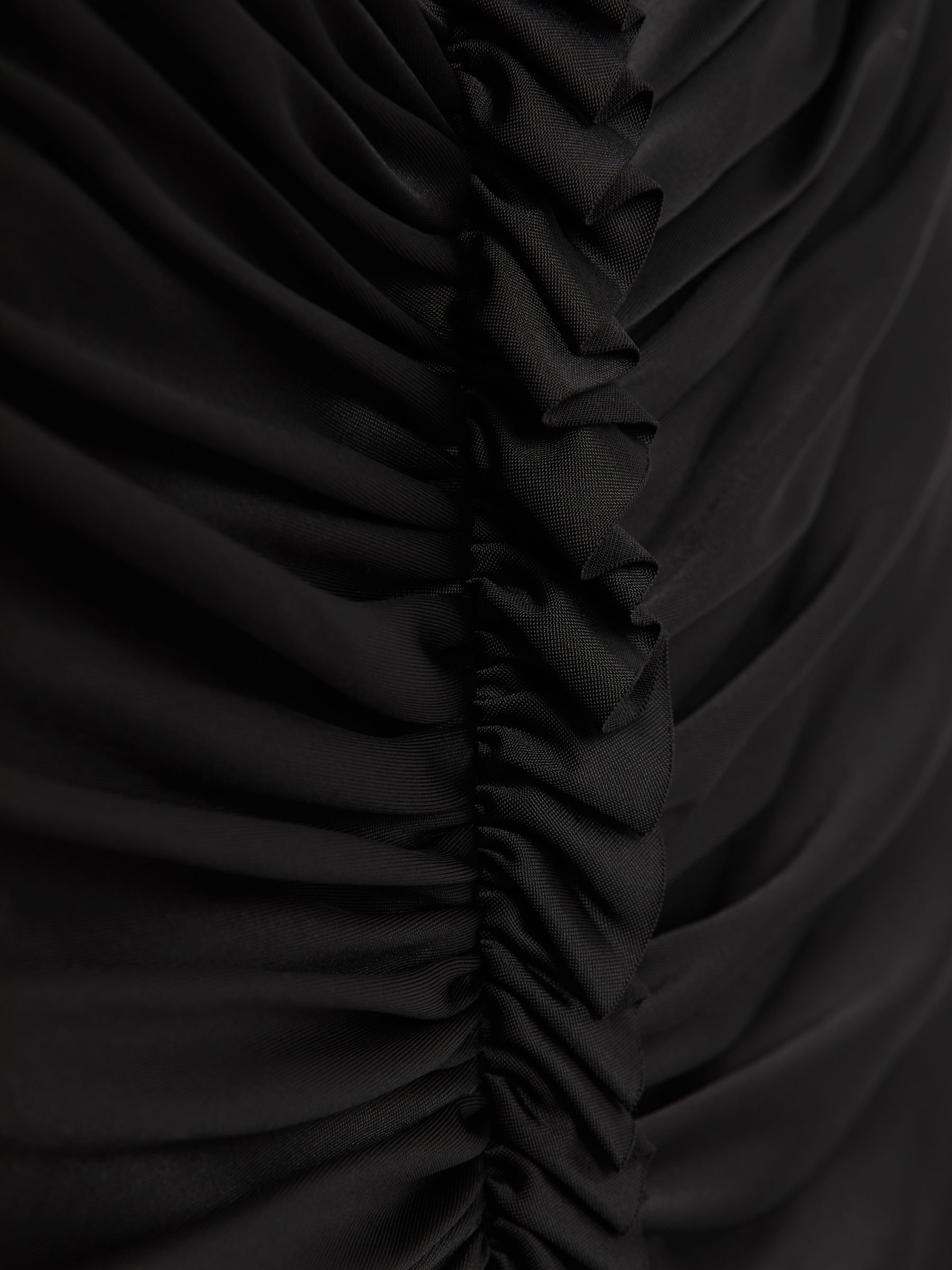 Halston Ruched Jersey Midi Dress in Black - Image 6 of 6