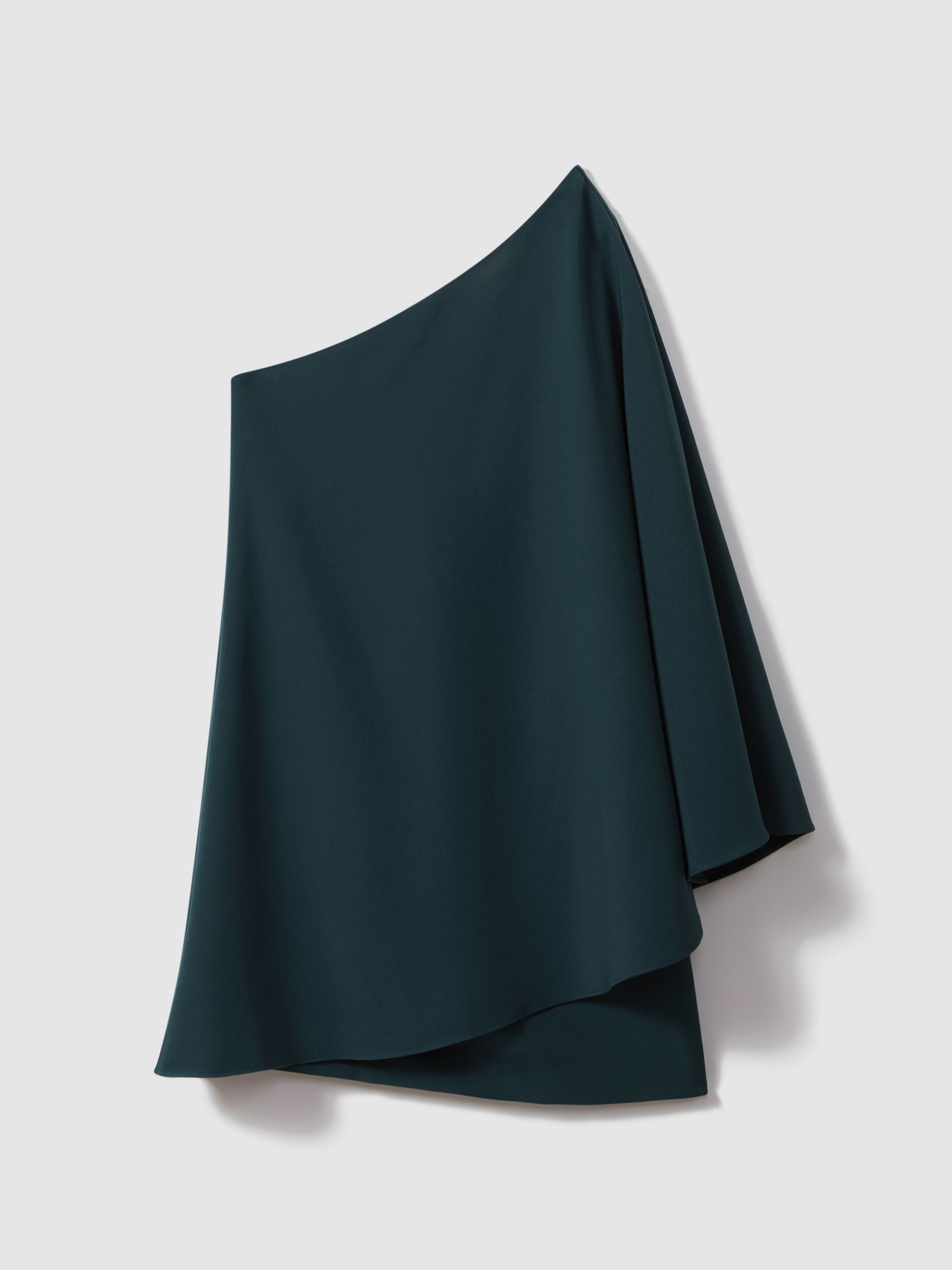 Halston One-Shoulder Cape Sleeve Mini Dress in Jasper - Image 2 of 6