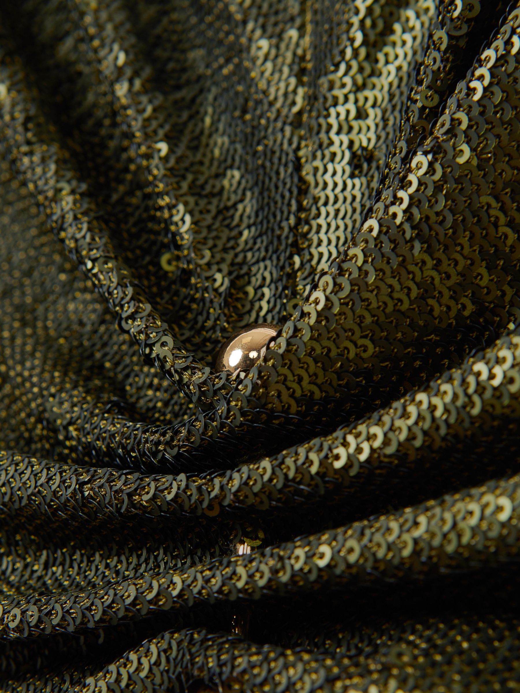 Halston Sequin Ruche Maxi Dress in Seaweed - Image 6 of 6