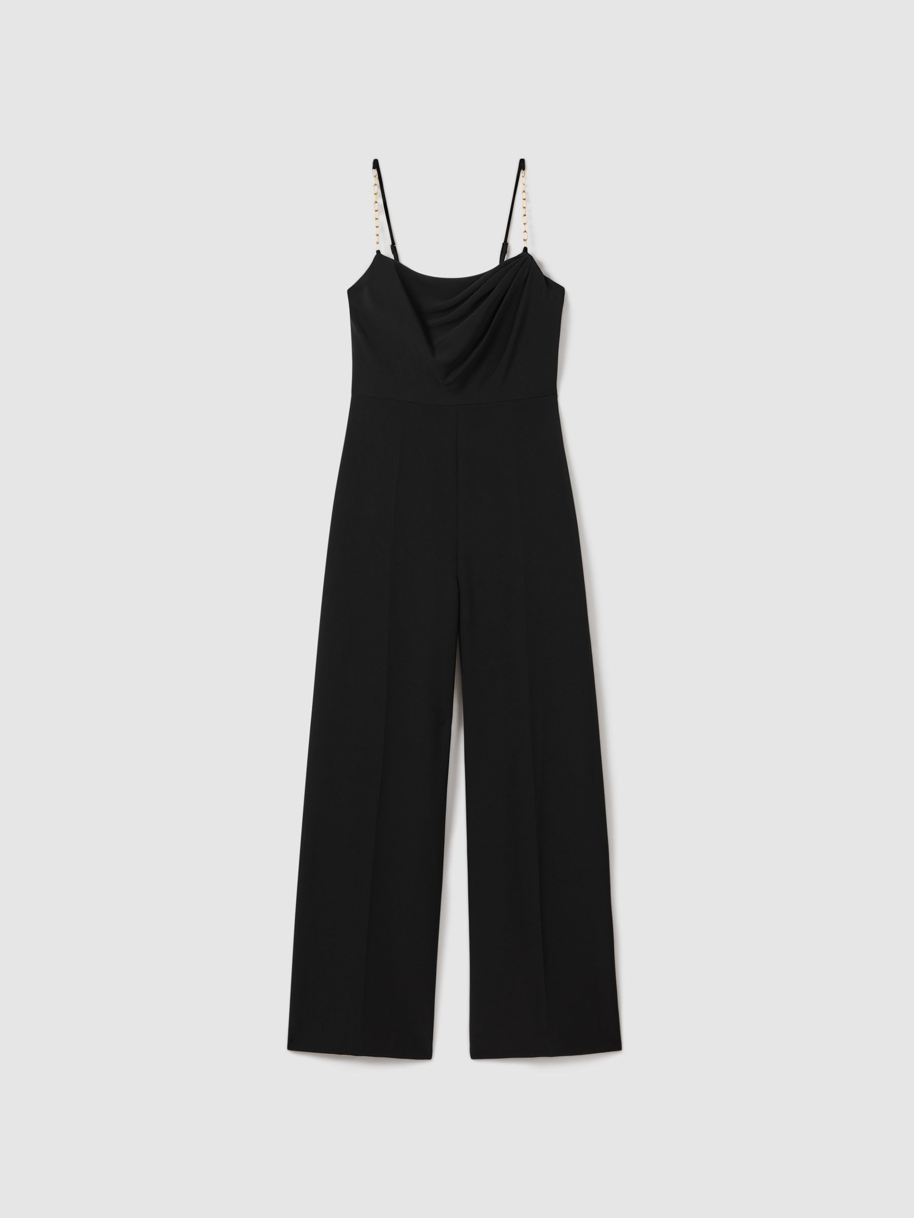 Halston Cowl Neck Jumpsuit in Black - Image 2 of 5