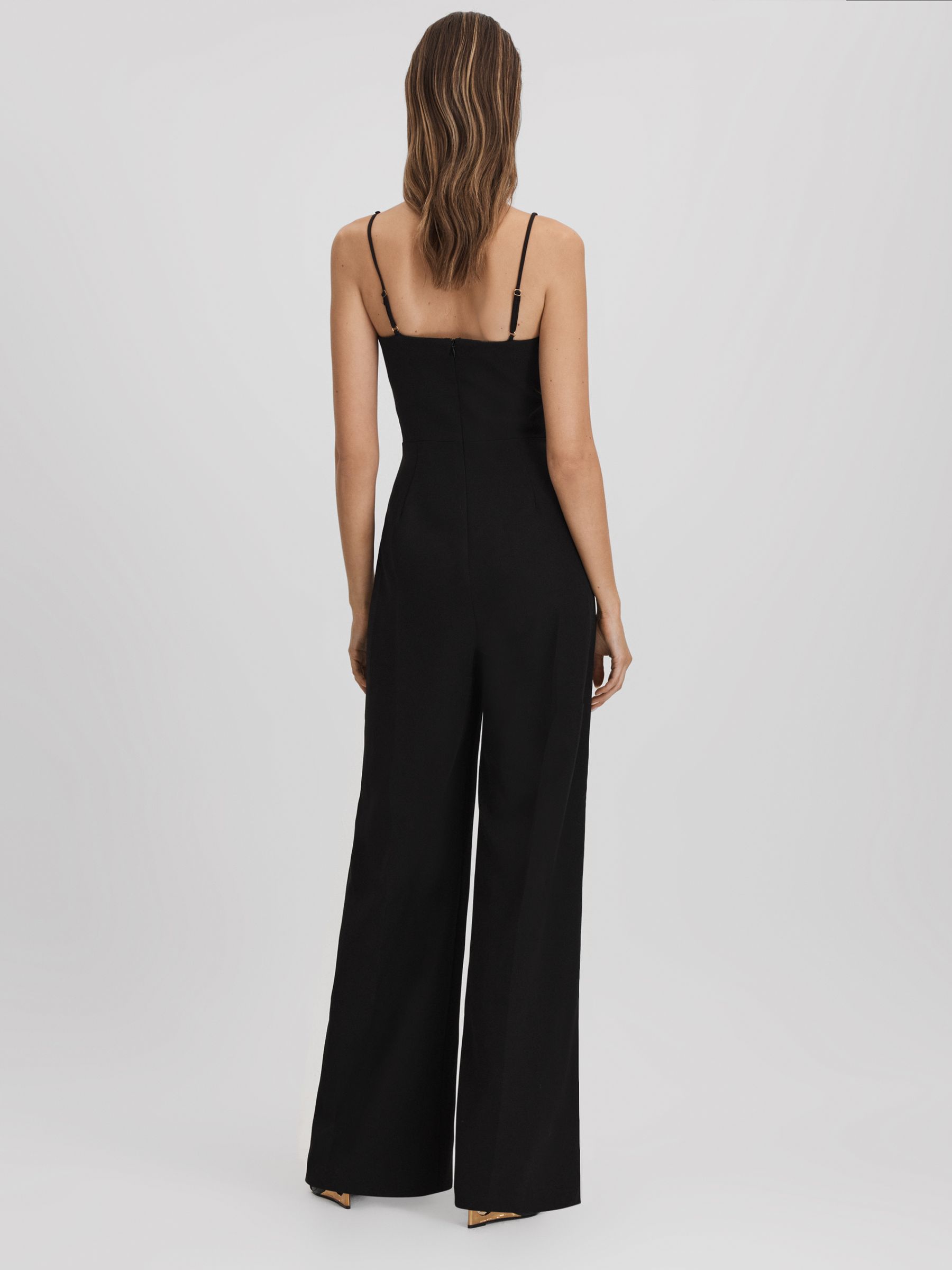 Halston Cowl Neck Jumpsuit in Black - Image 4 of 5