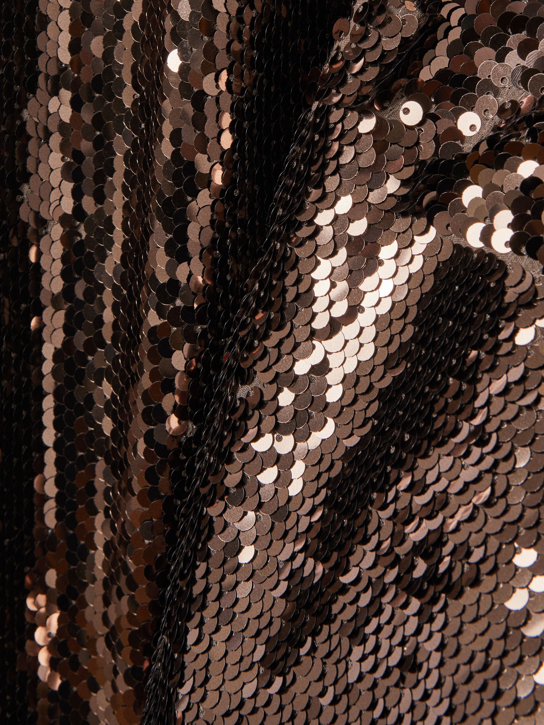 Halston Sequin Wide Leg Trousers in Java - Image 6 of 6