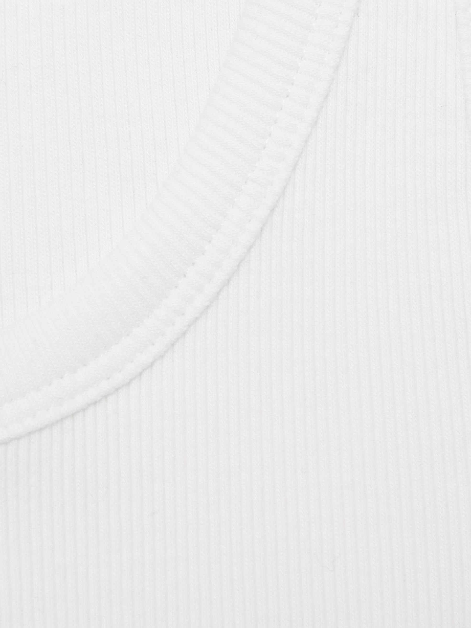 4-9 yrs Cotton Blend Ribbed Vest in White - Image 4 of 6