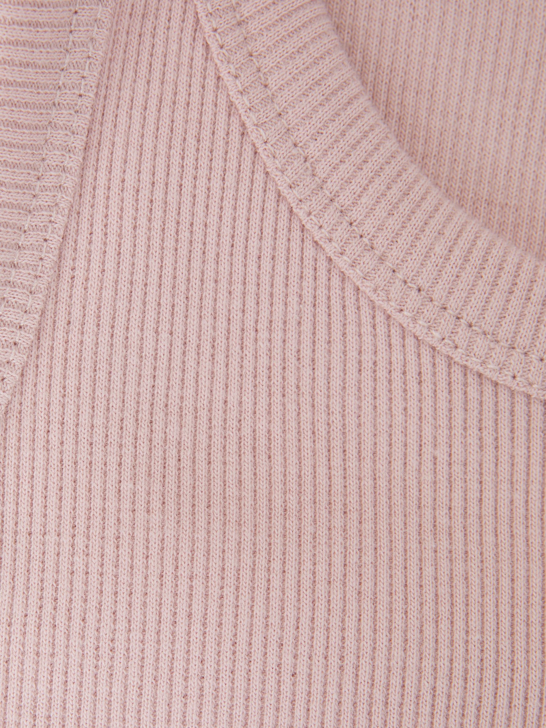 9-13 yrs Cotton Blend Ribbed Vest in Pale Pink - Image 6 of 6