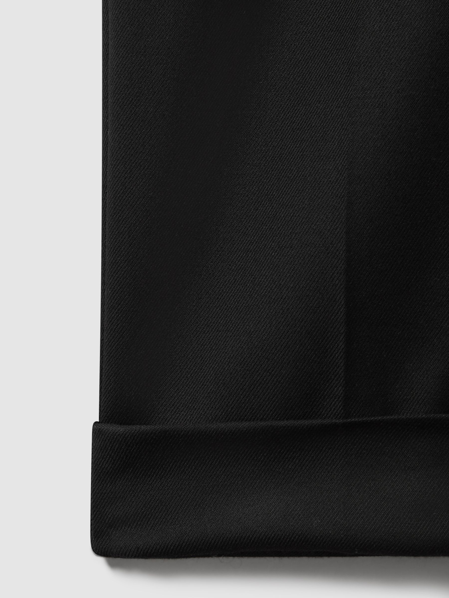 Relaxed Drawstring Trousers with Turn-Ups in Black - Image 6 of 6