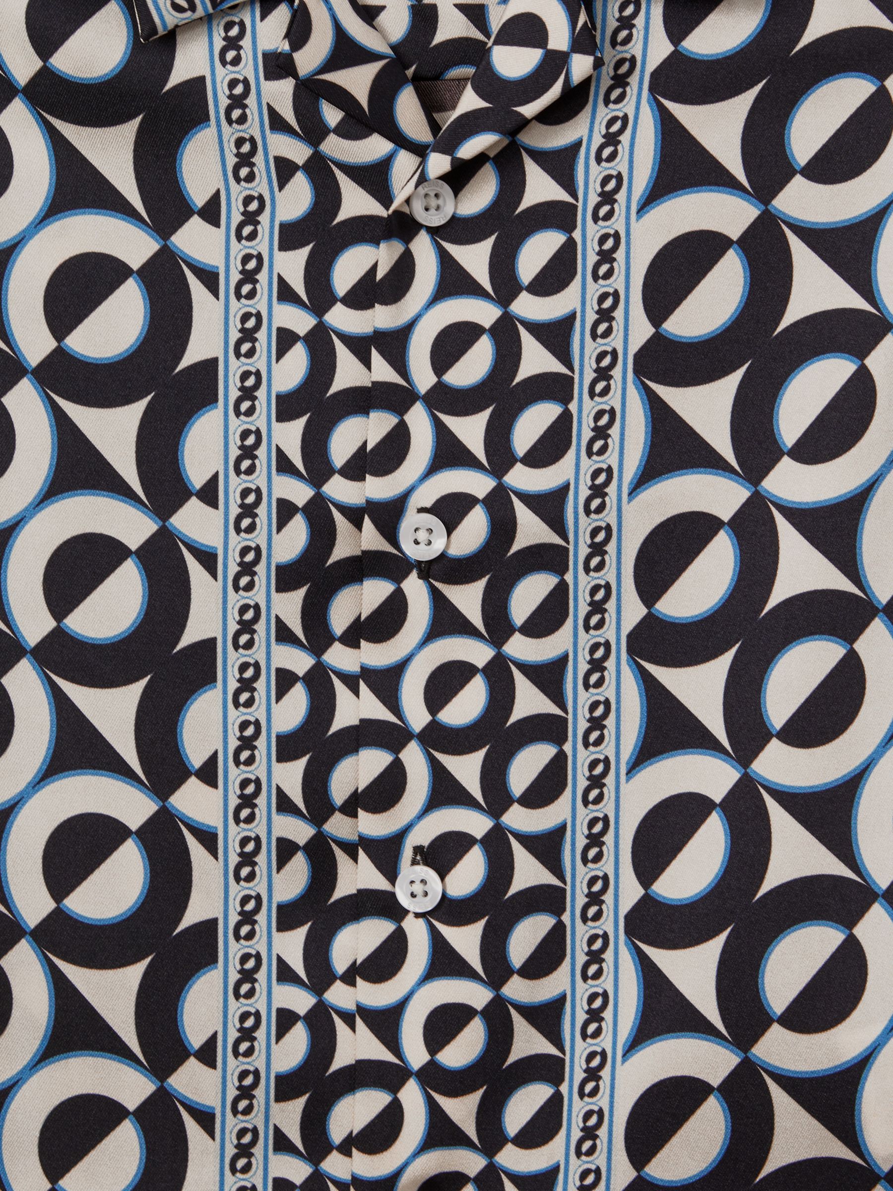 3-9 yrs Printed Cuban Collar Shirt in Lapis Blue - Image 6 of 6