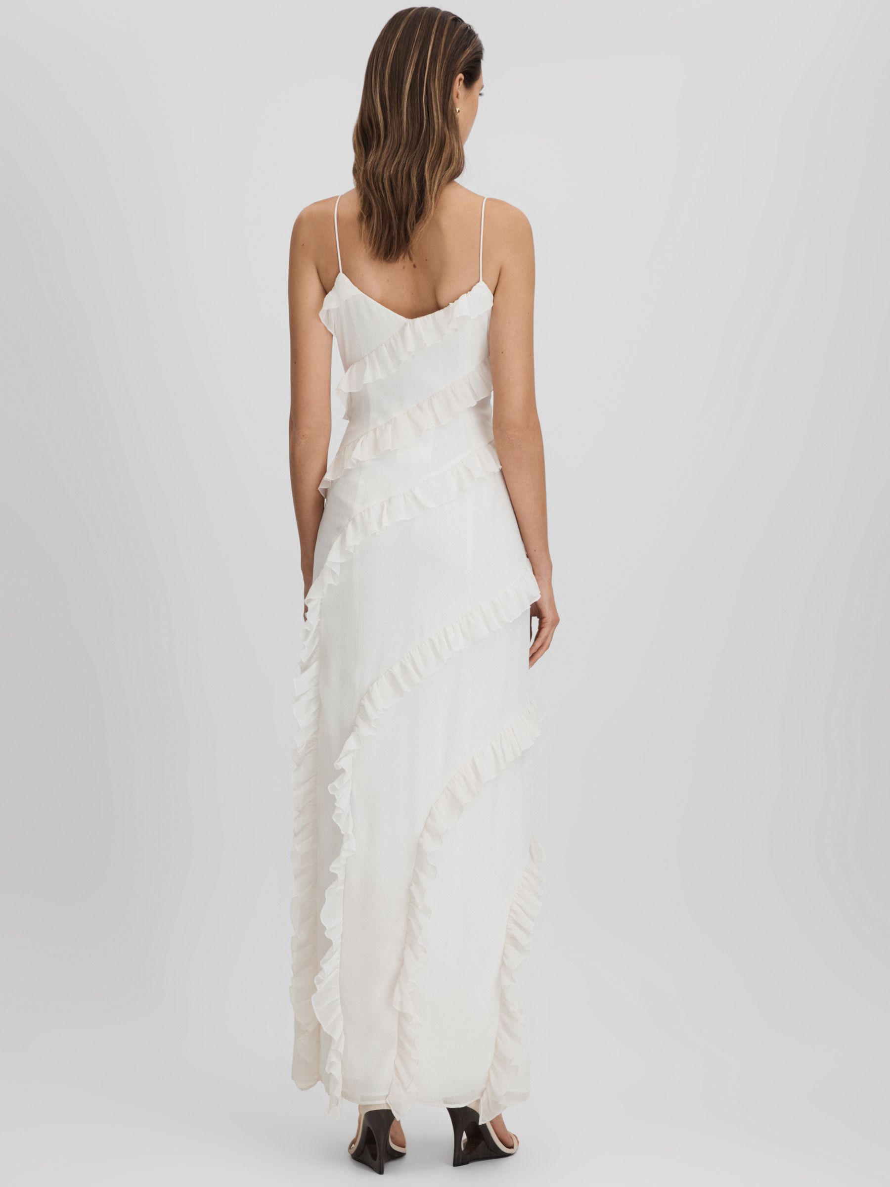 Amur Ruffle Maxi Dress in White - Image 4 of 6