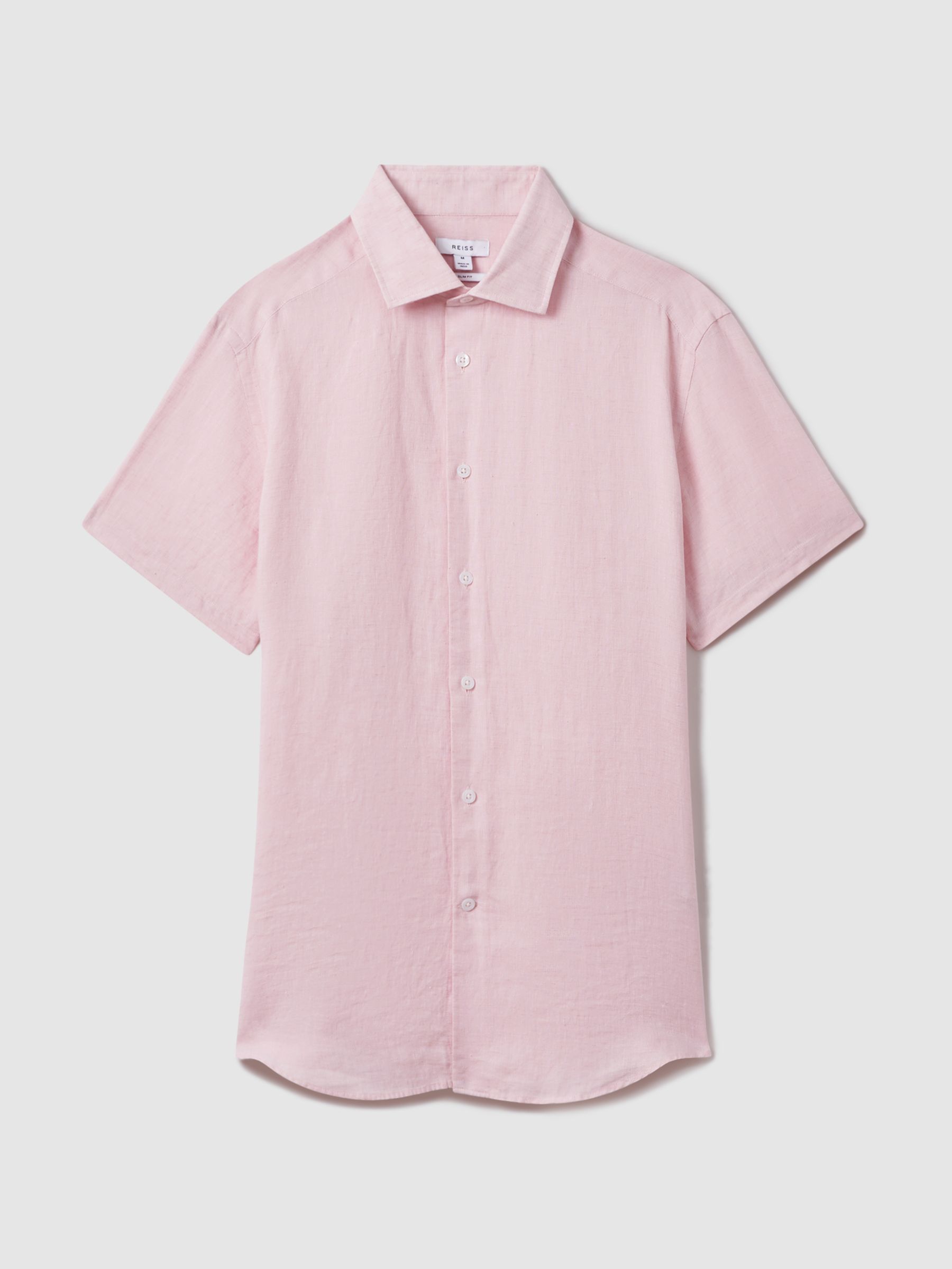 Holiday Flamingo Slim Fit 100% Linen Shirt - Image 2 of 5