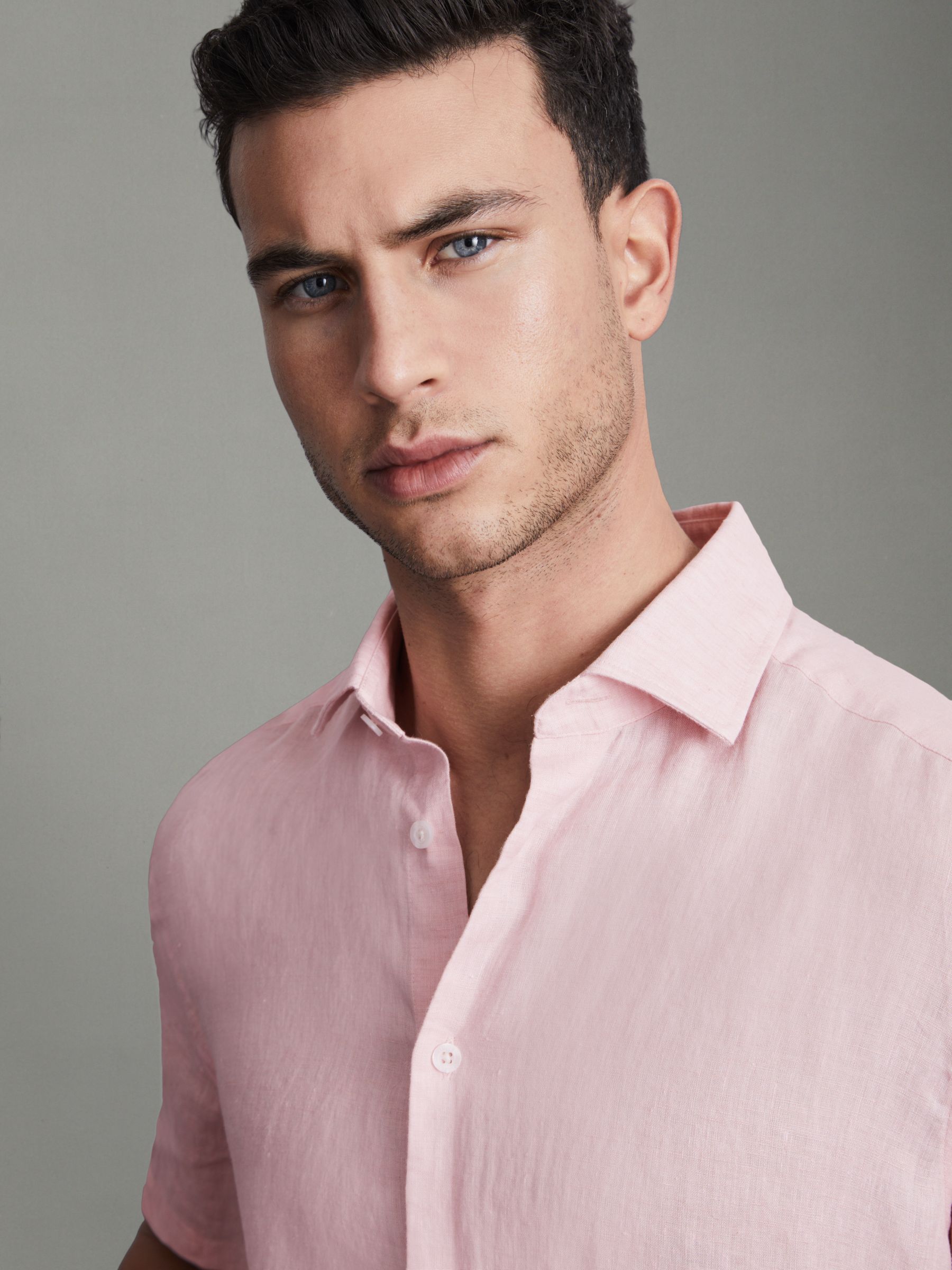Holiday Flamingo Slim Fit 100% Linen Shirt - Image 4 of 5