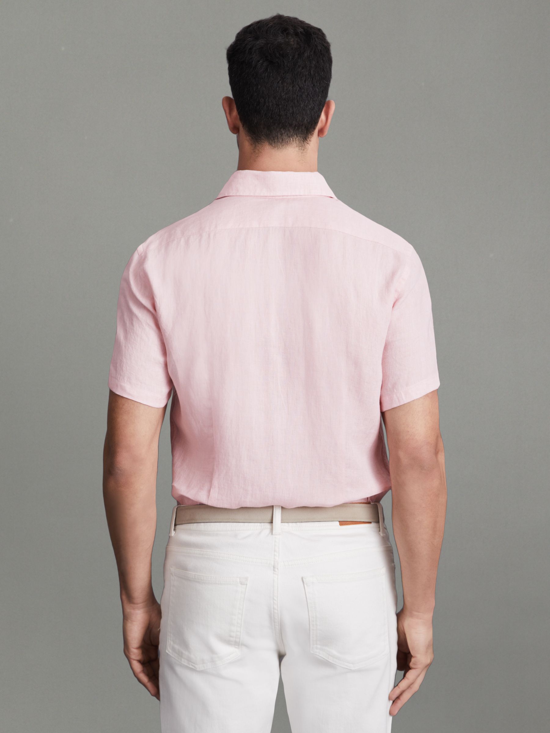 Holiday Flamingo Slim Fit 100% Linen Shirt - Image 5 of 5
