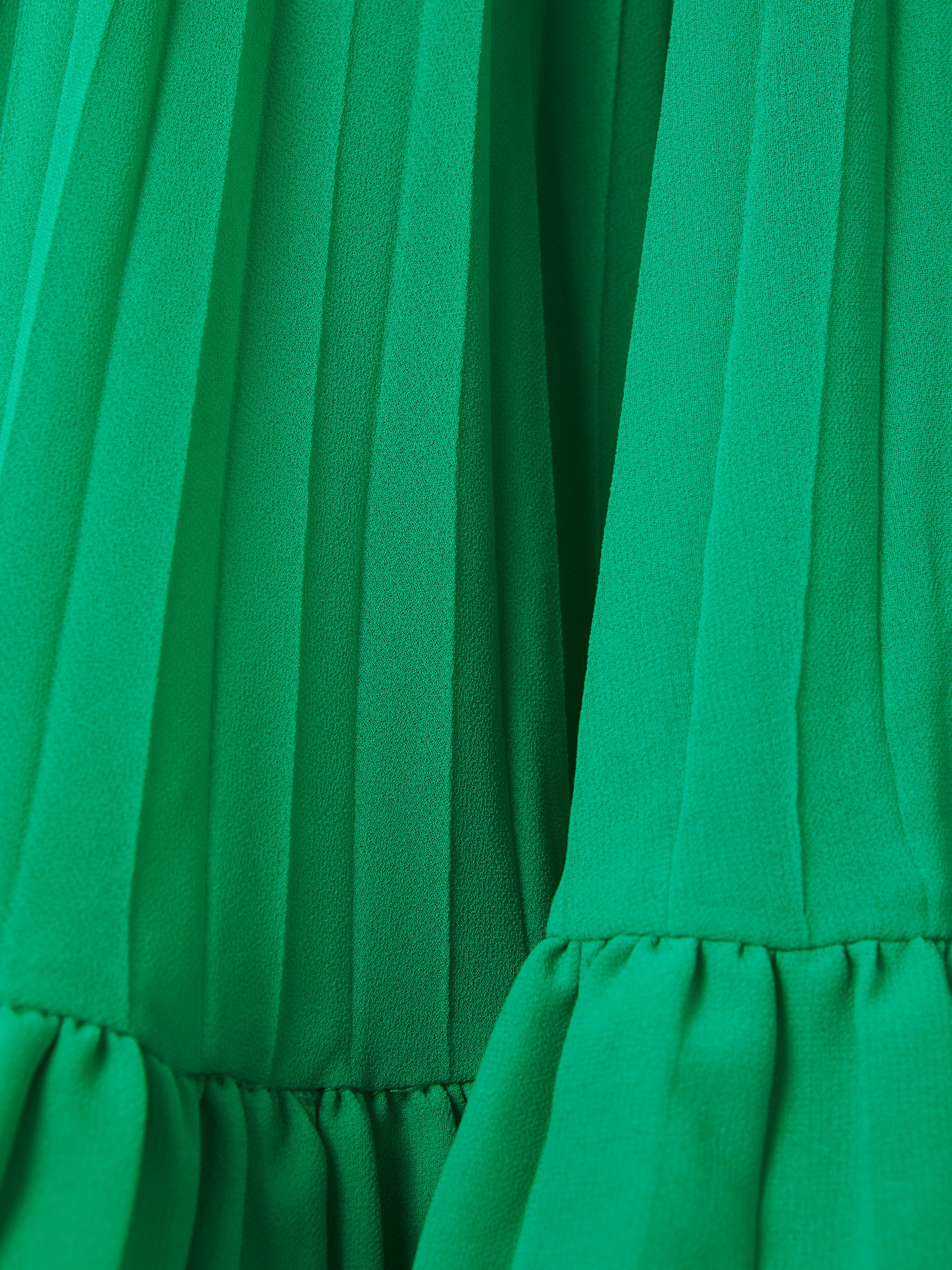 Amur Pleated Plunge Neck Mini Dress in Snow Pea - Image 6 of 6