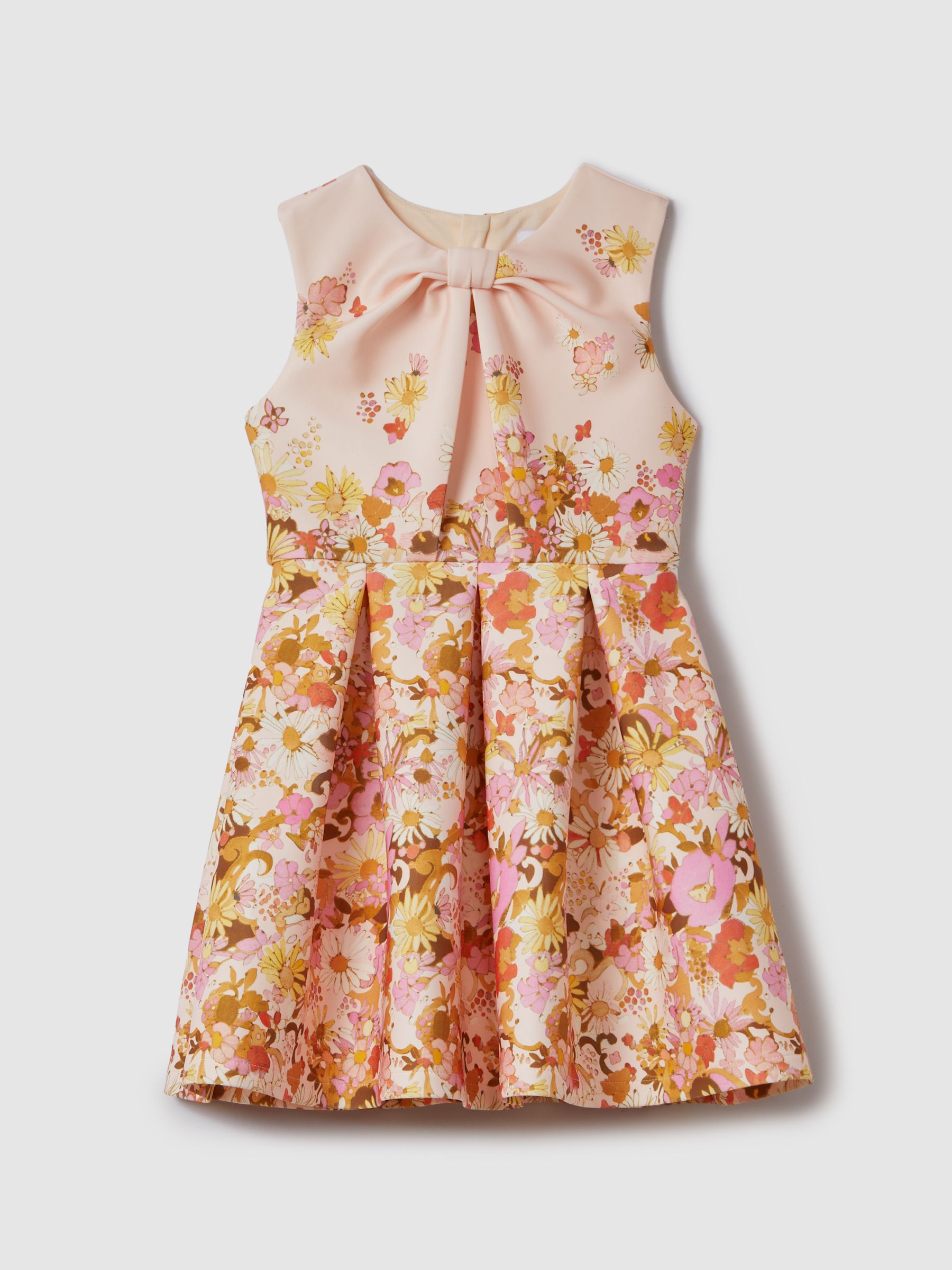 13-14 yrs Scuba Knot Fit-and-Flare Dress in Multi - Image 2 of 6