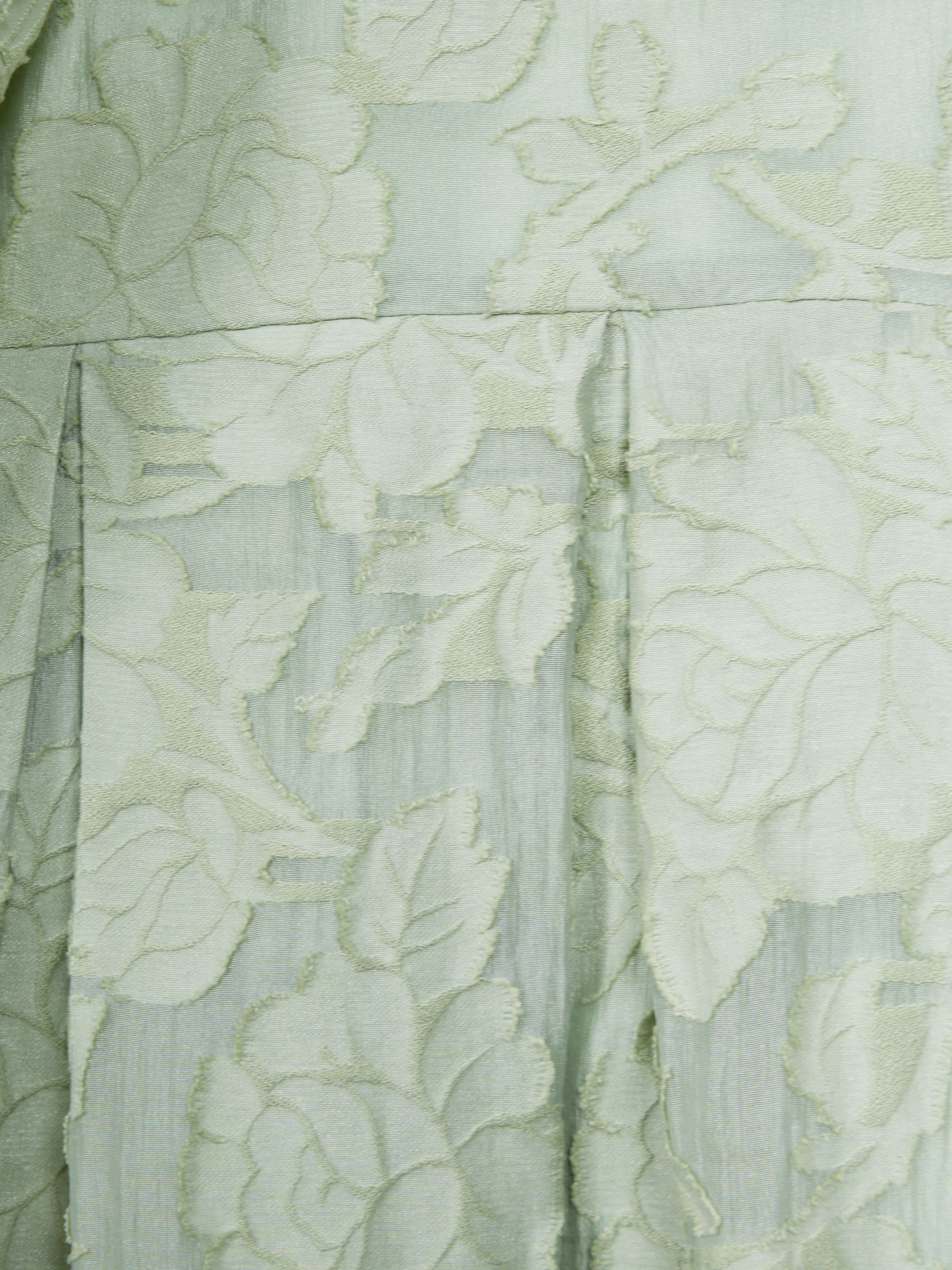4-9 yrs Jacquard Puff Sleeve Dress in Sage - Image 6 of 6