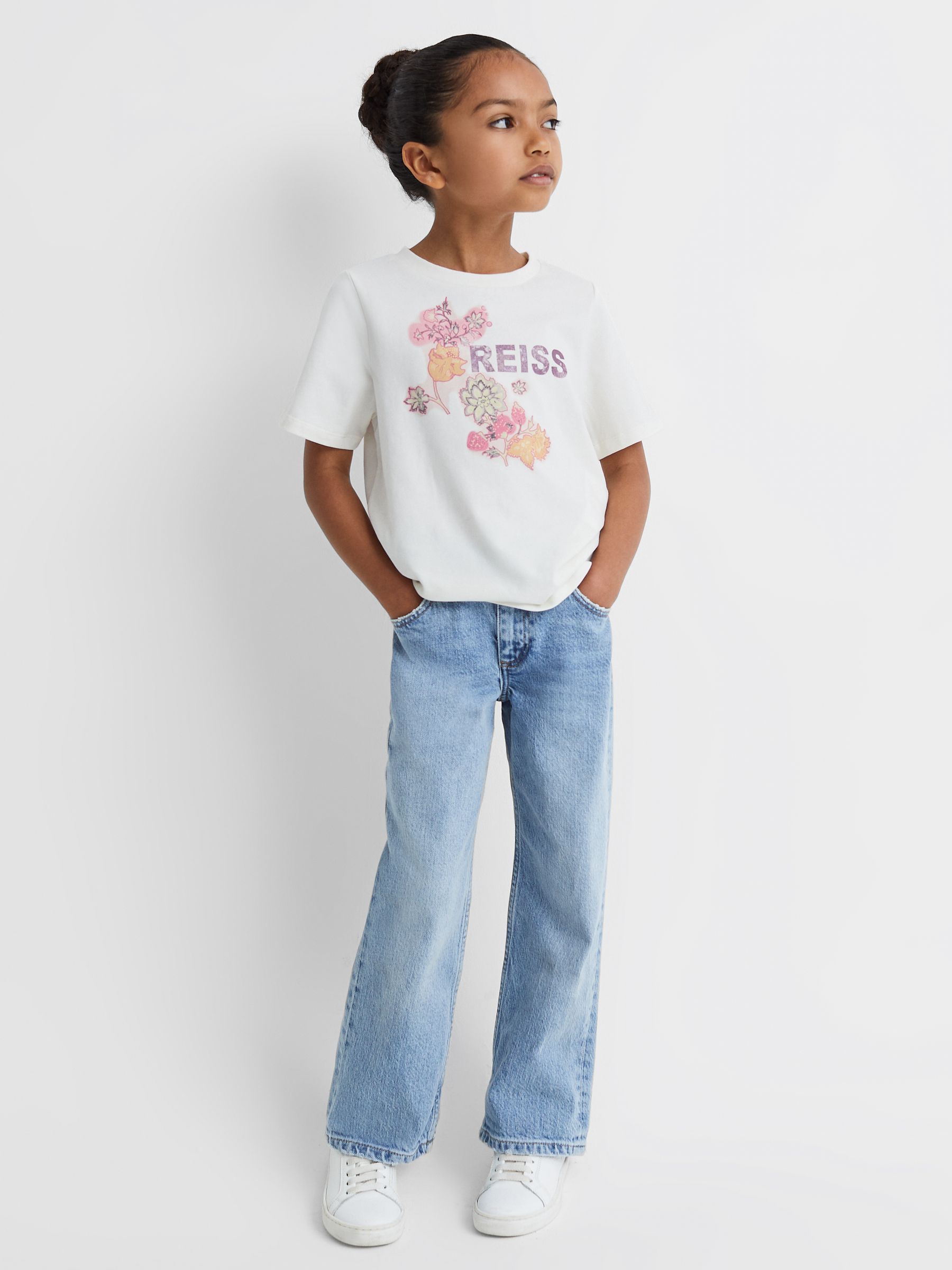 13-14 yrs Cotton Motif Crew-Neck T-Shirt in Ivory - Image 3 of 6