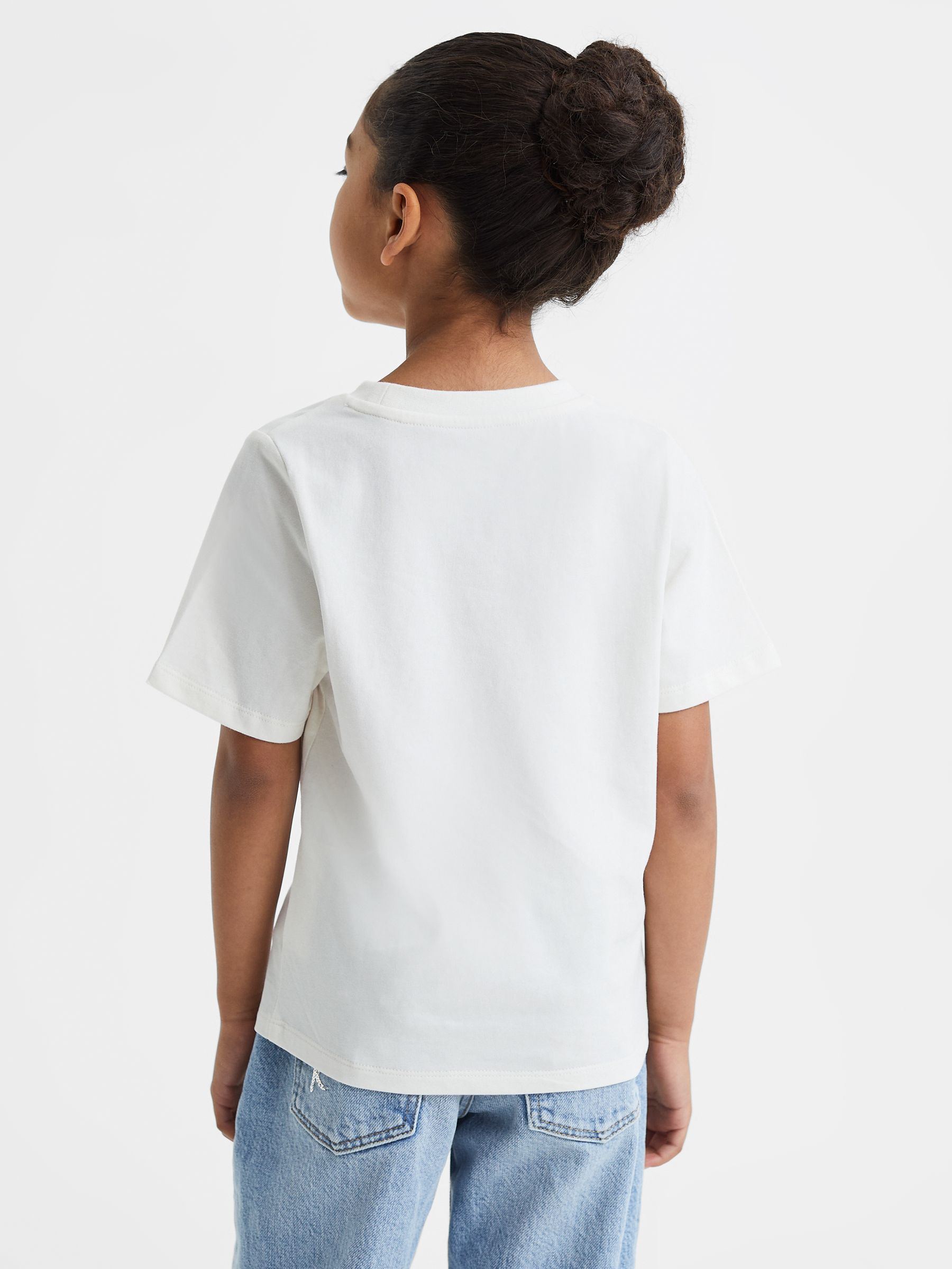 13-14 yrs Cotton Motif Crew-Neck T-Shirt in Ivory - Image 5 of 6