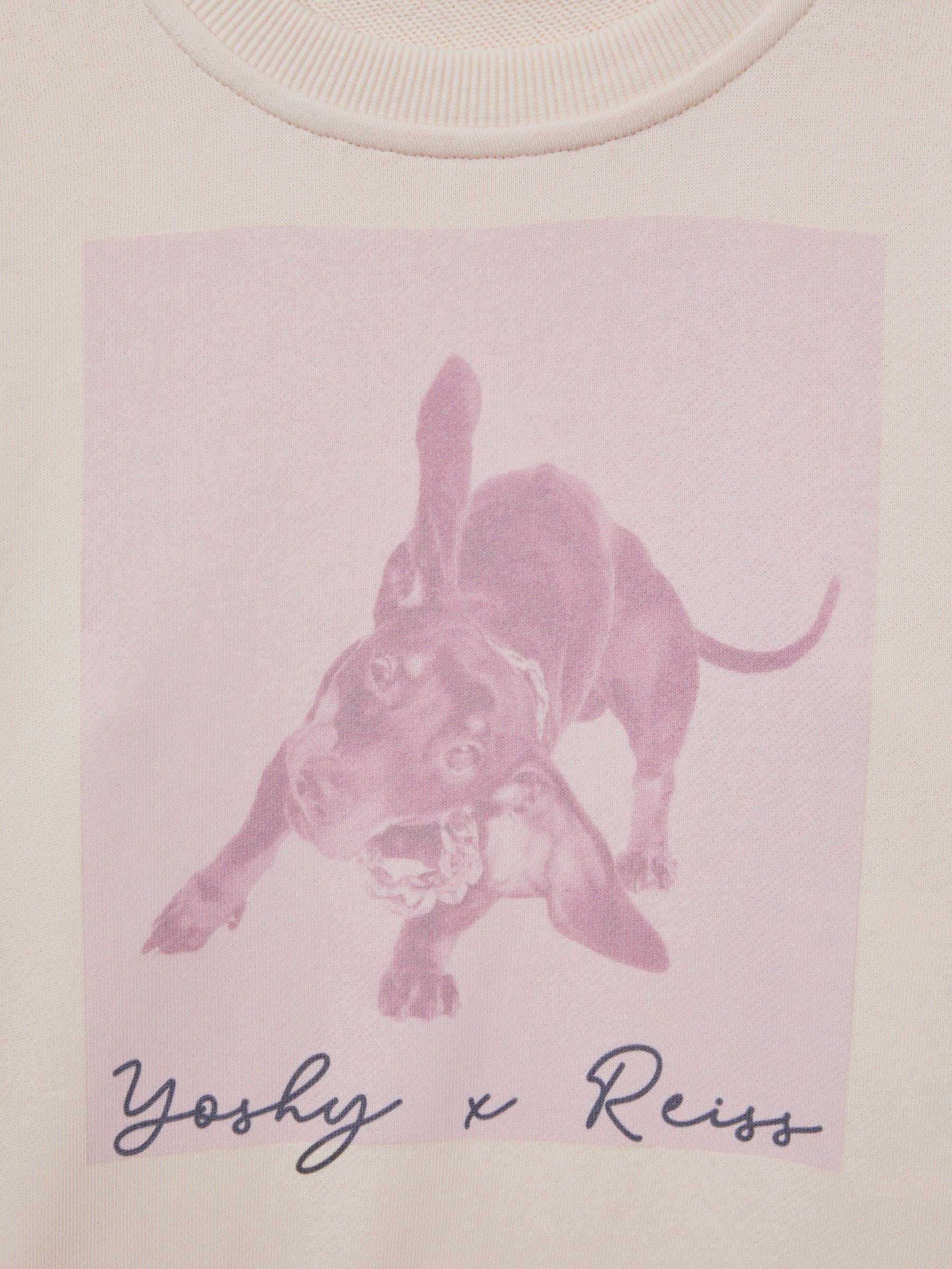 9-13 yrs Cotton Blend Print Crew Neck Jumper in Pink - Image 6 of 6