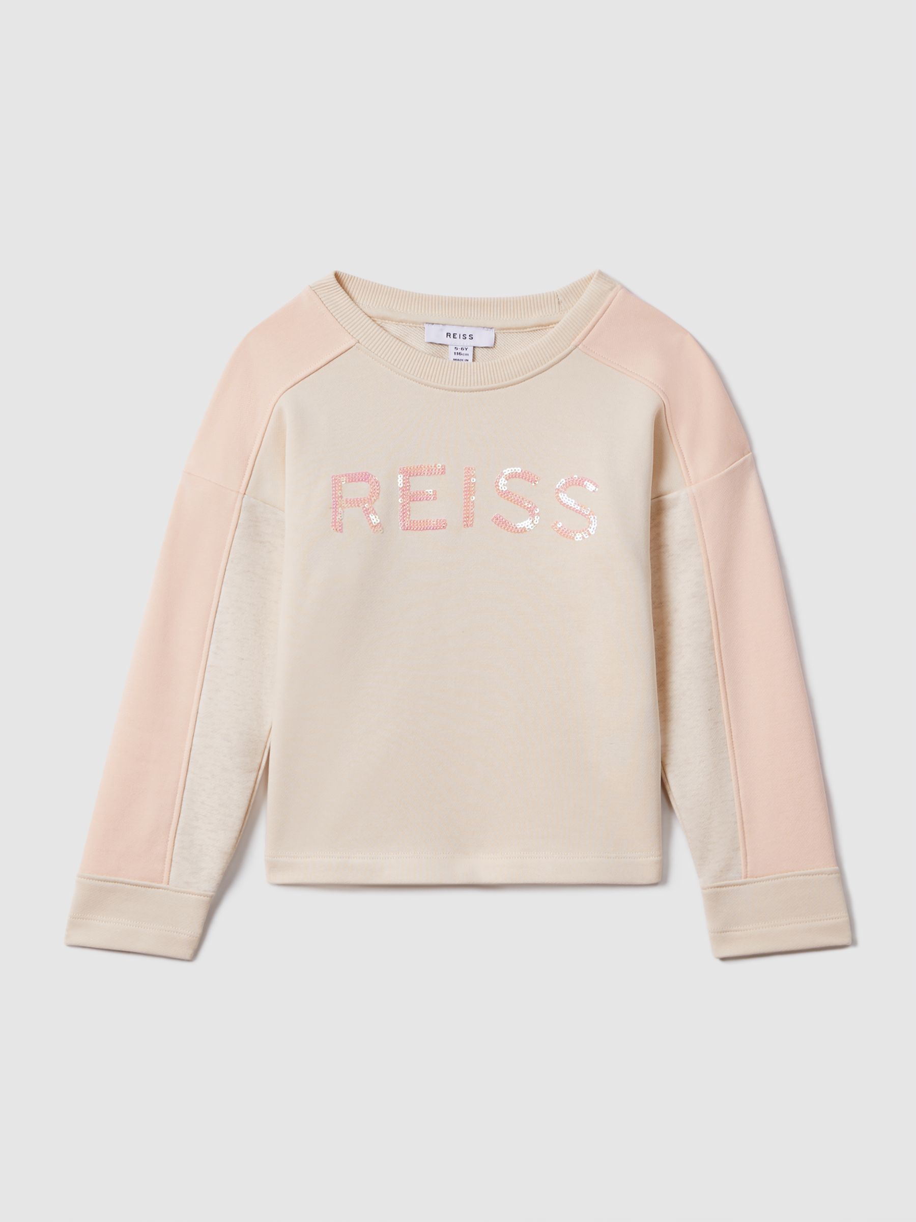 4-9 yrs Cotton Blend Sequin Sweatshirt in Pink - Image 2 of 6