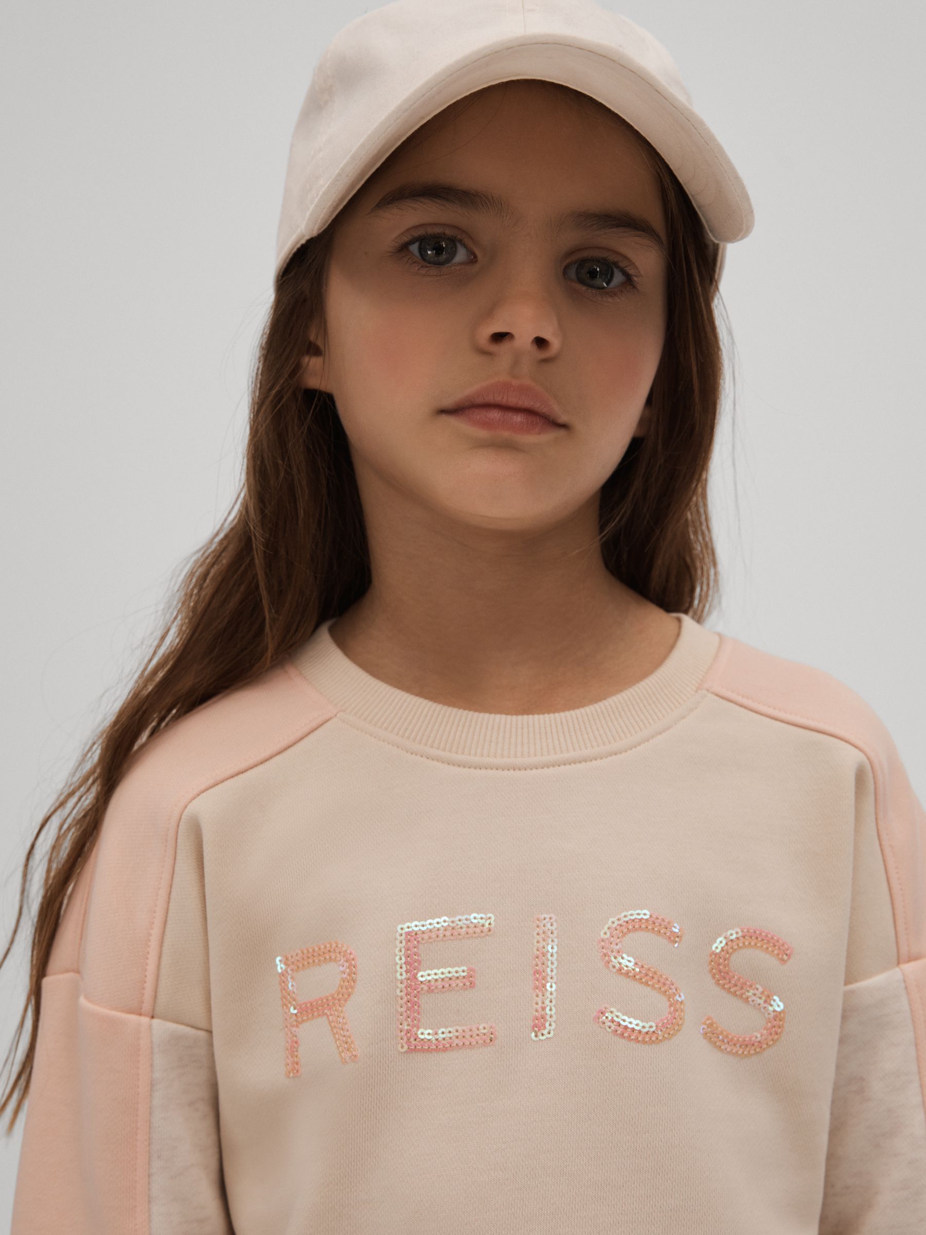 4-9 yrs Cotton Blend Sequin Sweatshirt in Pink - Image 4 of 6