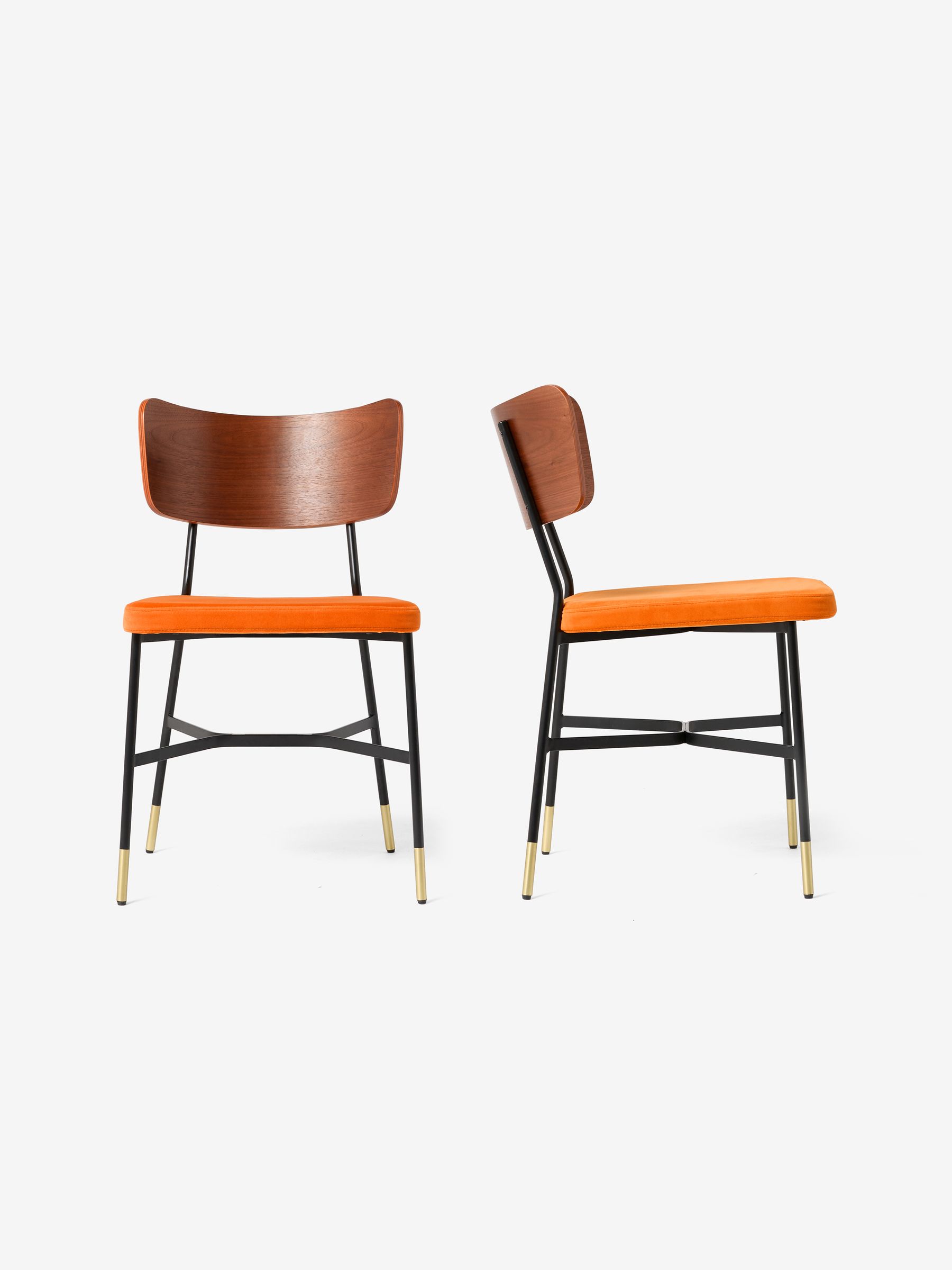 Set of 2 Amalyn Dining Chairs in Velvet in Ochre Yellow - Image 2 of 4