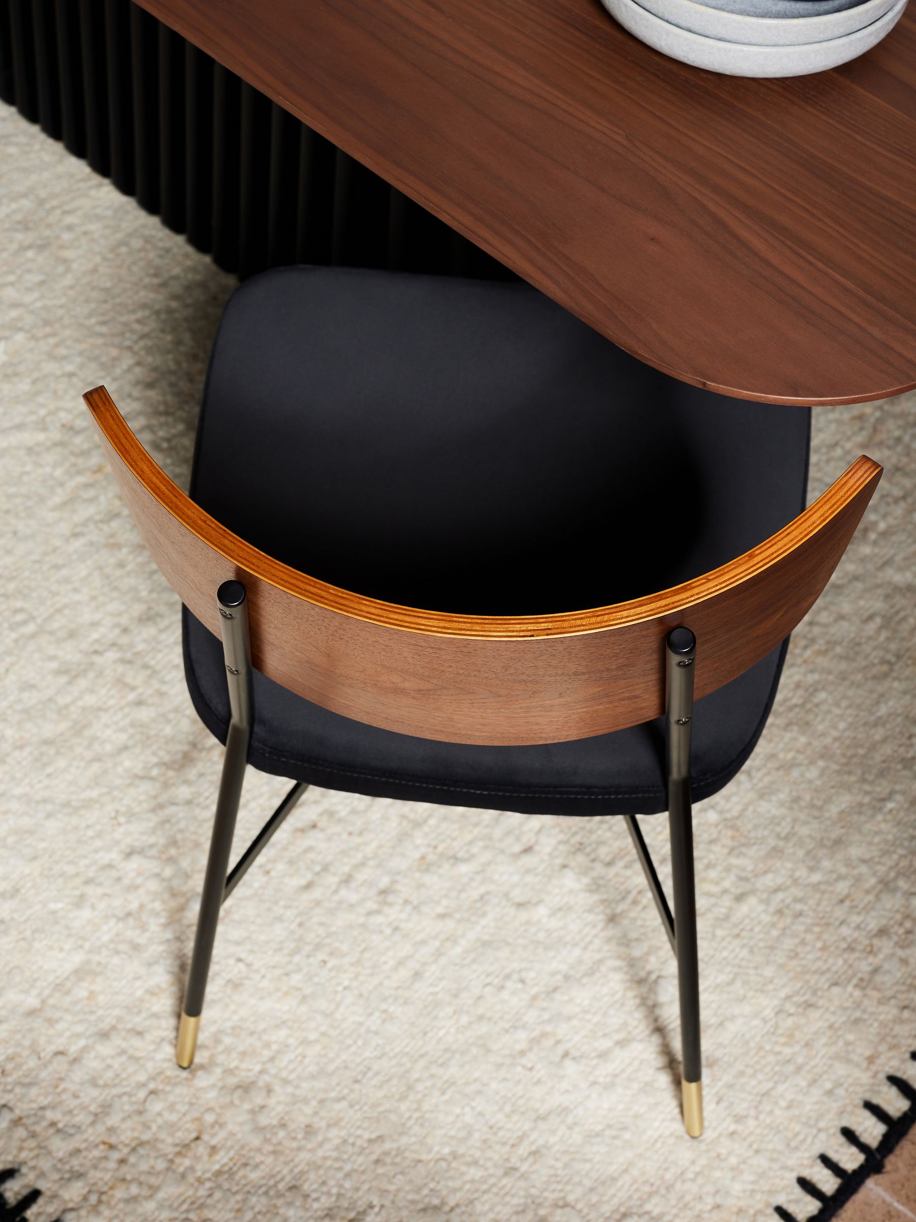 Set of 2 Amalyn Dining Chairs in Velvet in Charcoal Grey - Image 2 of 4