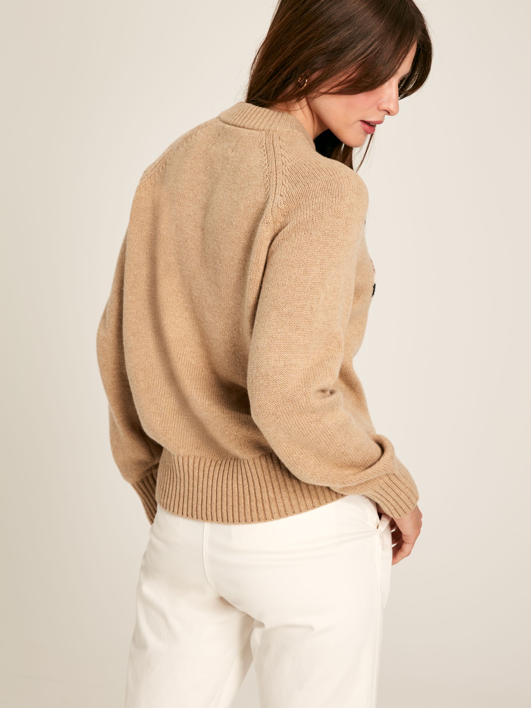 Margot Oatmeal Dog Intarsia Crew Neck Jumper - Image 2 of 6