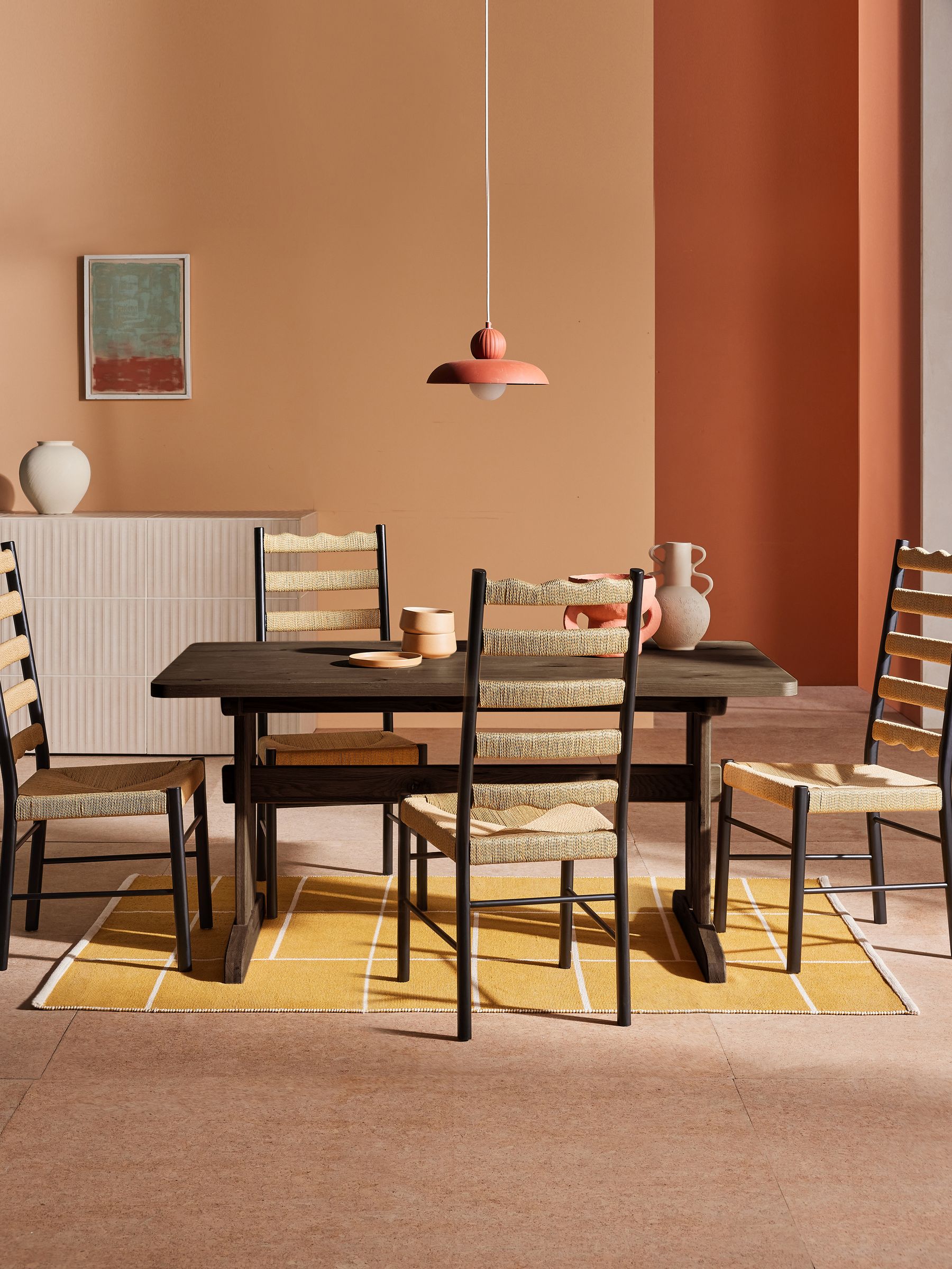 Quinn 6 to 8 Seater Dining Table in Dark Stain Oak - Image 4 of 5